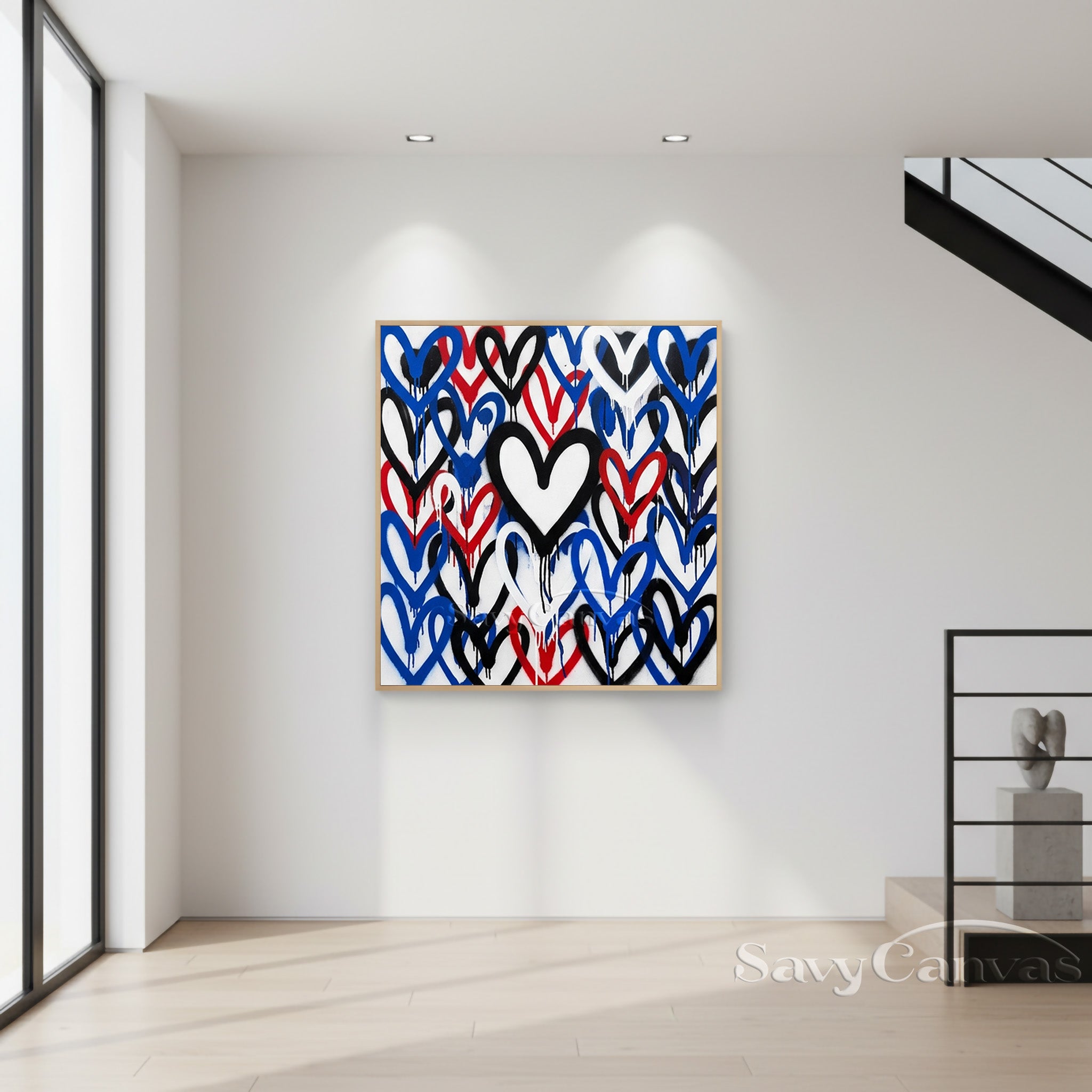 Urban Graffiti Heart Canvas Art | Modern Street Style Oil Painting #SS 124