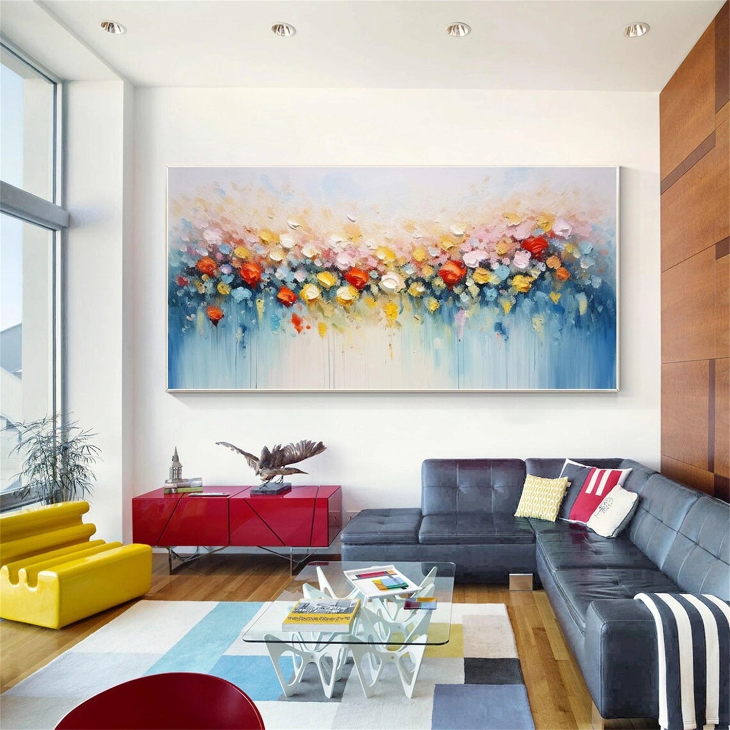 Exquisite Hand - Painted Oil Painting: A Symphony of Colors and Flowers