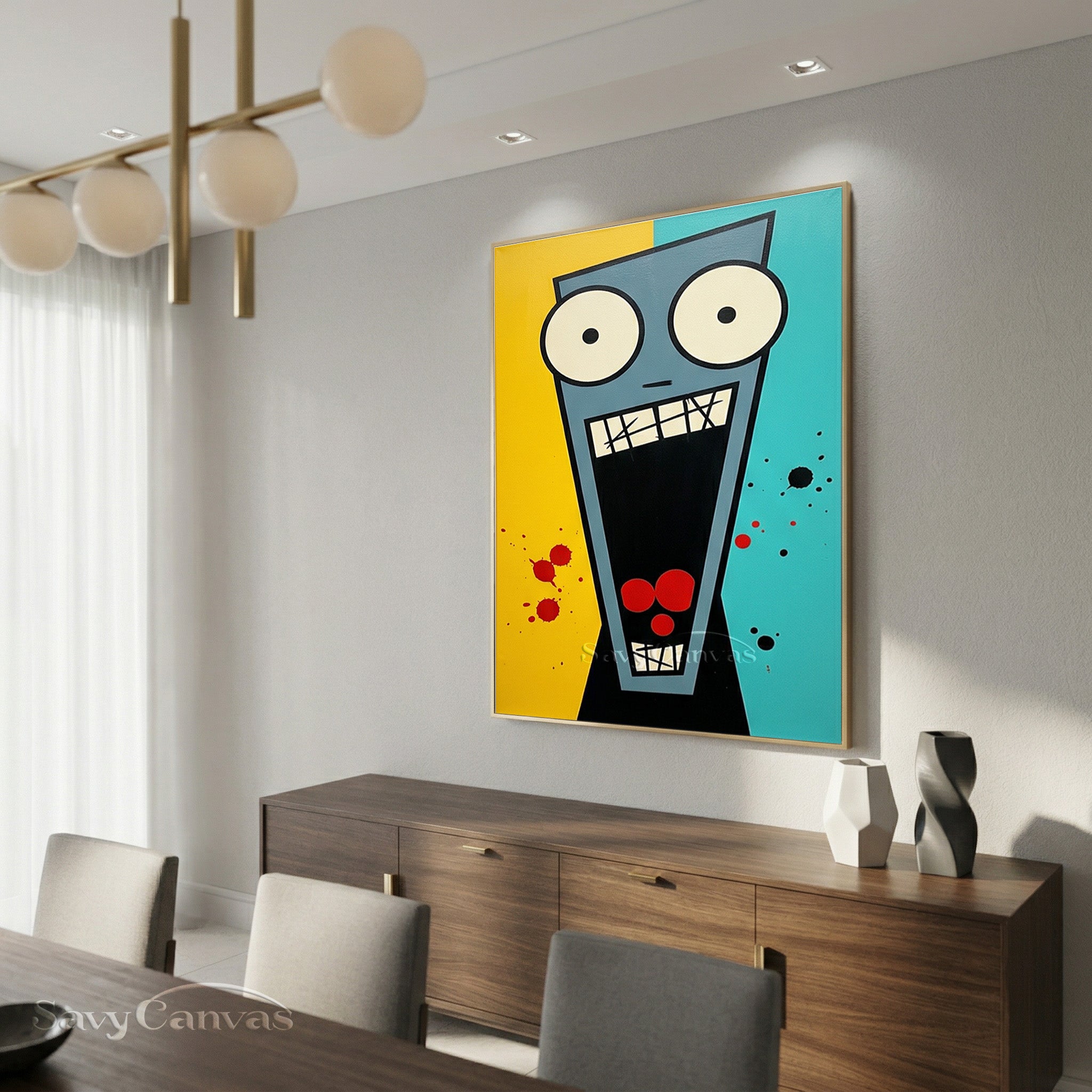 Modern Abstract Pop Art Face Oil Painting #SS 085