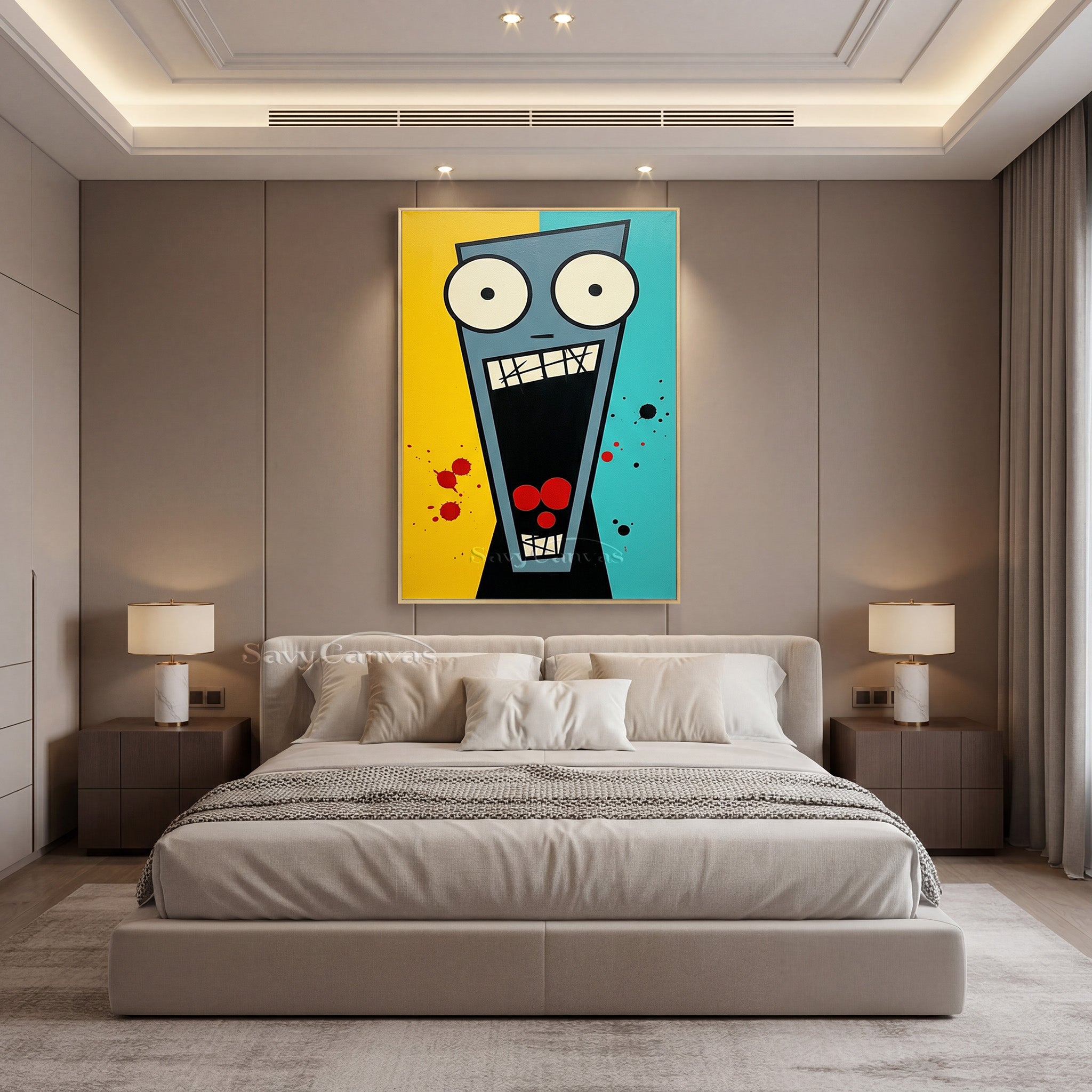 Modern Abstract Pop Art Face Oil Painting #SS 085