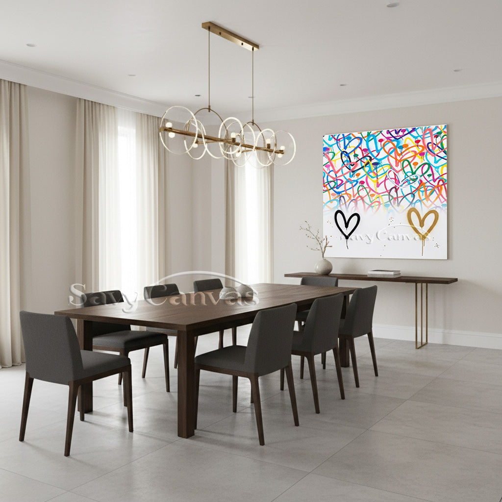 Artistic Heart Pattern Wall Decor | Dreamy Pastel Canvas Art #SS 125