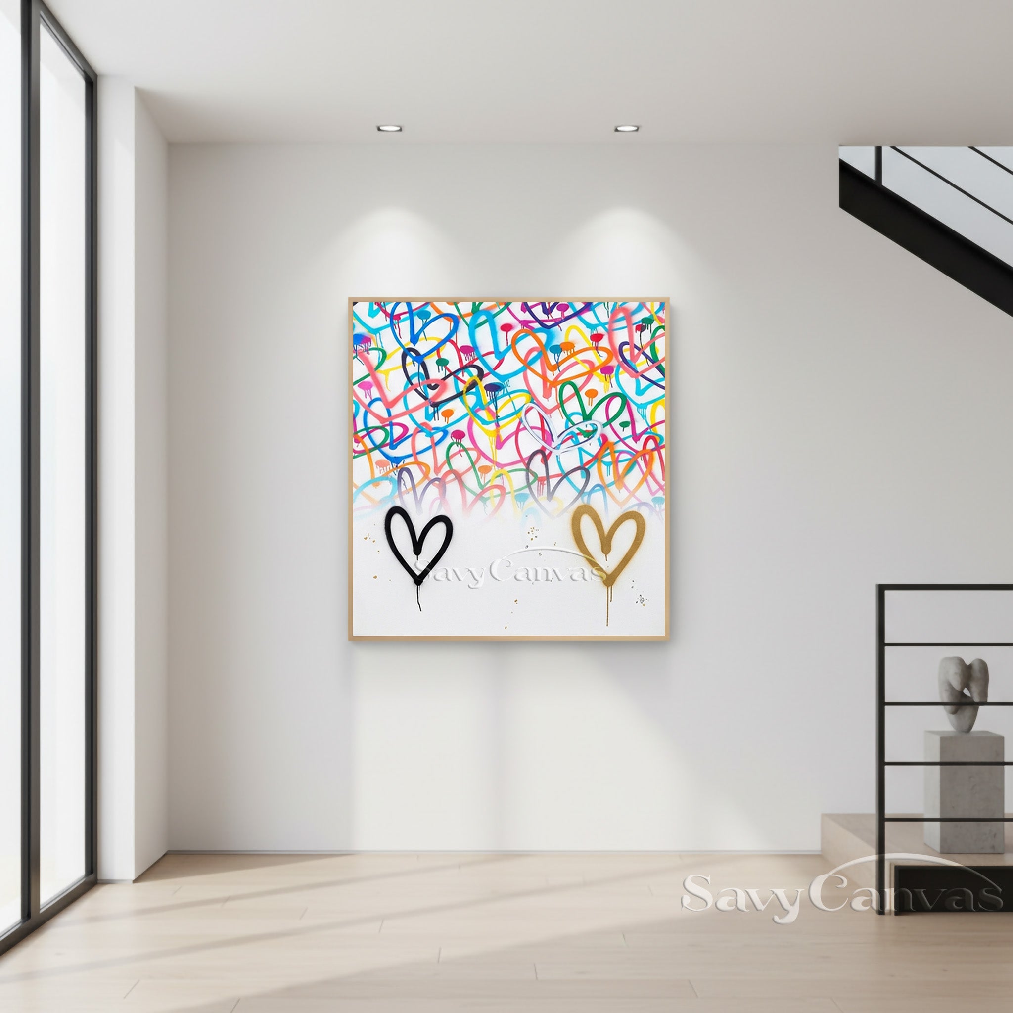 Artistic Heart Pattern Wall Decor | Dreamy Pastel Canvas Art #SS 125