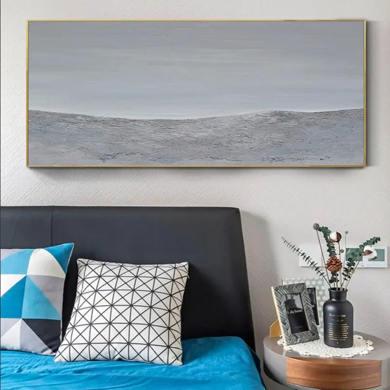Modern Minimalist Grey Sea Painting Wall Art- Ocean Wall Decor Canvas #JJ 253