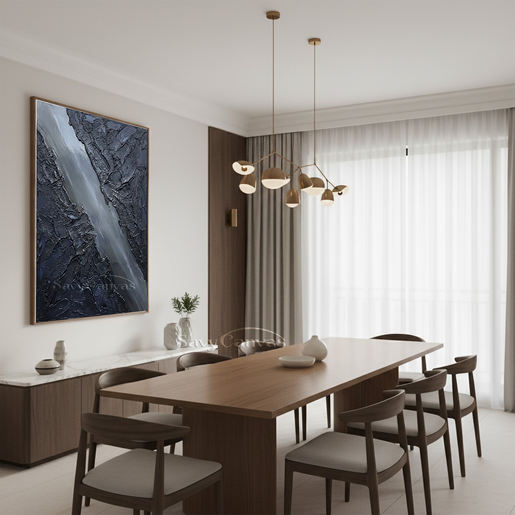 Black Textured Abstract Oil Painting | Modern Minimalist 3D Wall Art #SS 014