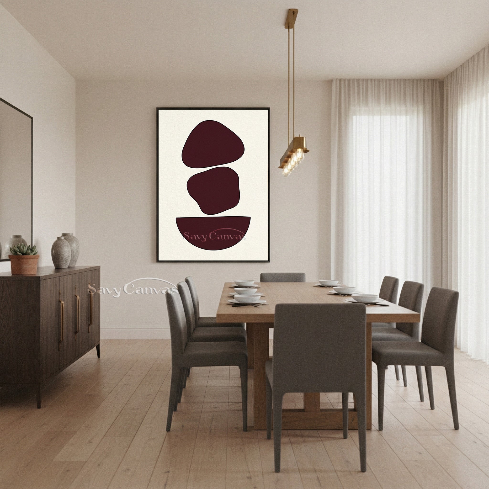Modern Geometric Painting | Framed Minimalist Wall Art #AA 498