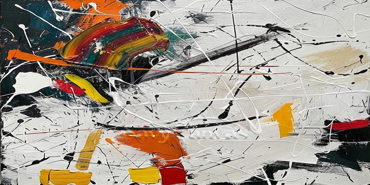 Handmade Colorful Abstract Oil Painting – Contemporary Canvas Wall Art #JJ 469