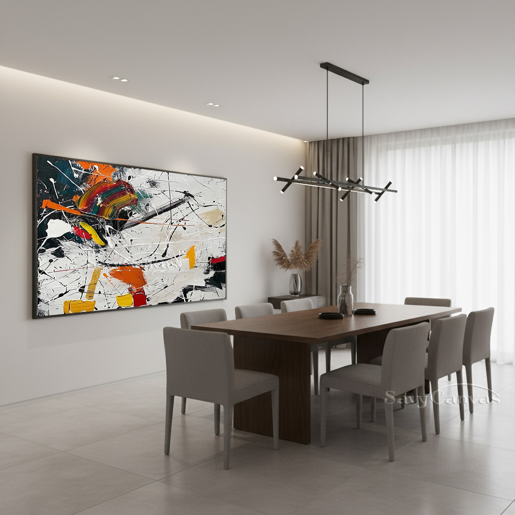 Handmade Colorful Abstract Oil Painting – Contemporary Canvas Wall Art #JJ 469