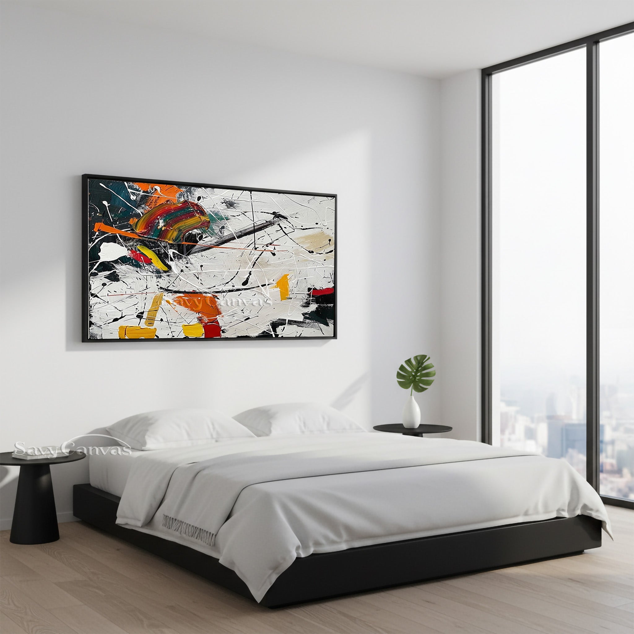 Handmade Colorful Abstract Oil Painting – Contemporary Canvas Wall Art #JJ 469