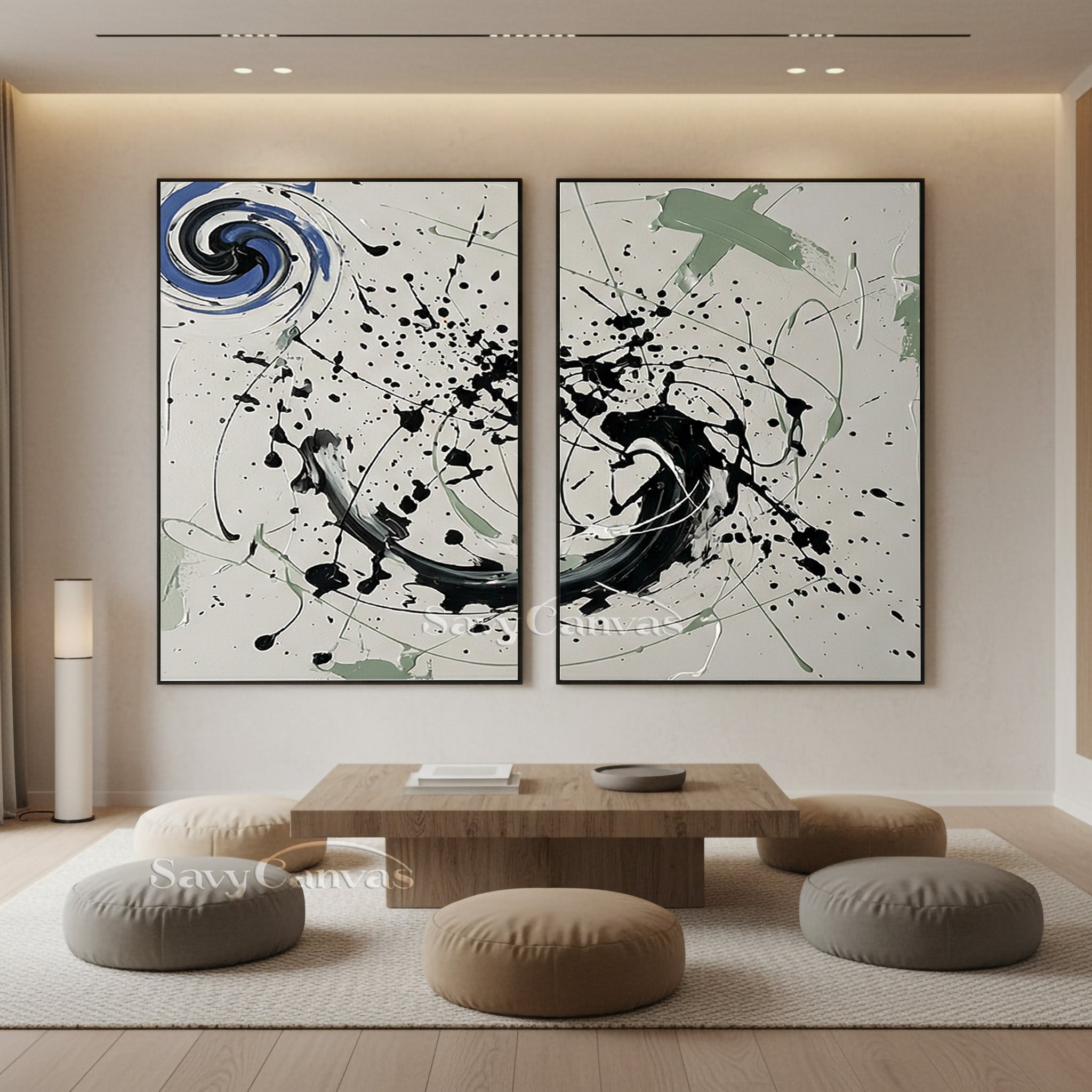 Modern Abstract Set | Designer Choice Diptych Wall Art #JJ 474