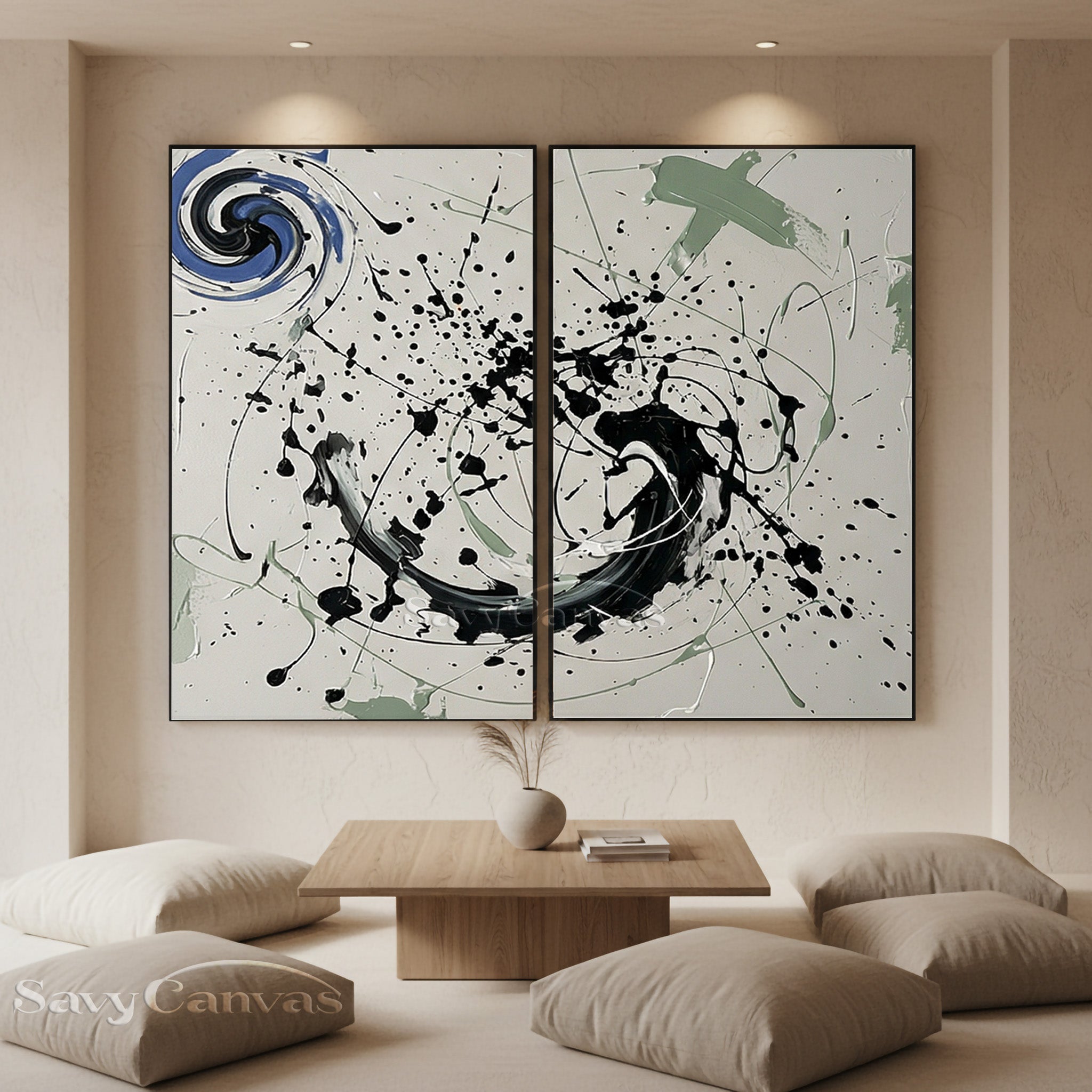 Modern Abstract Set | Designer Choice Diptych Wall Art #JJ 474