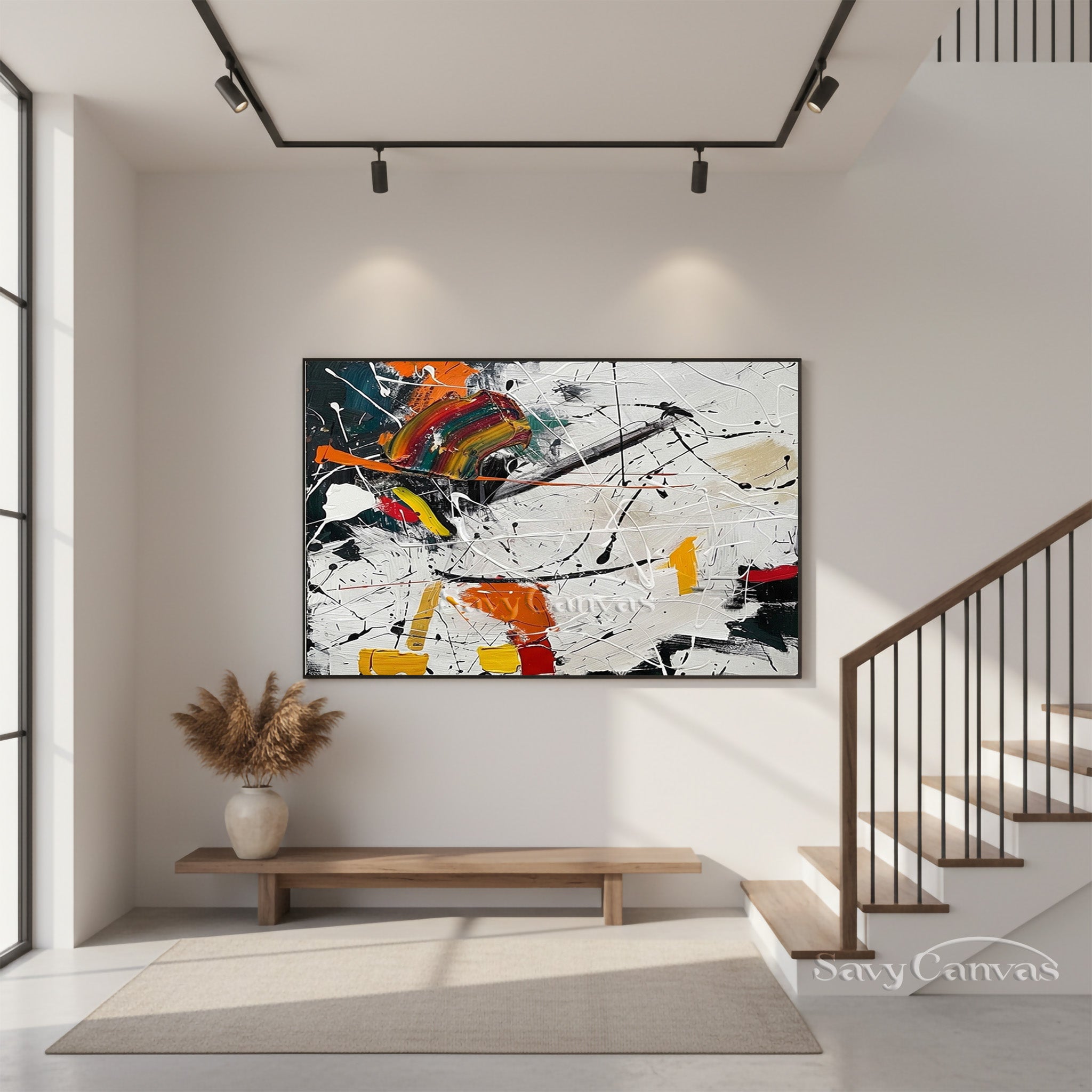 Handmade Colorful Abstract Oil Painting – Contemporary Canvas Wall Art #JJ 469