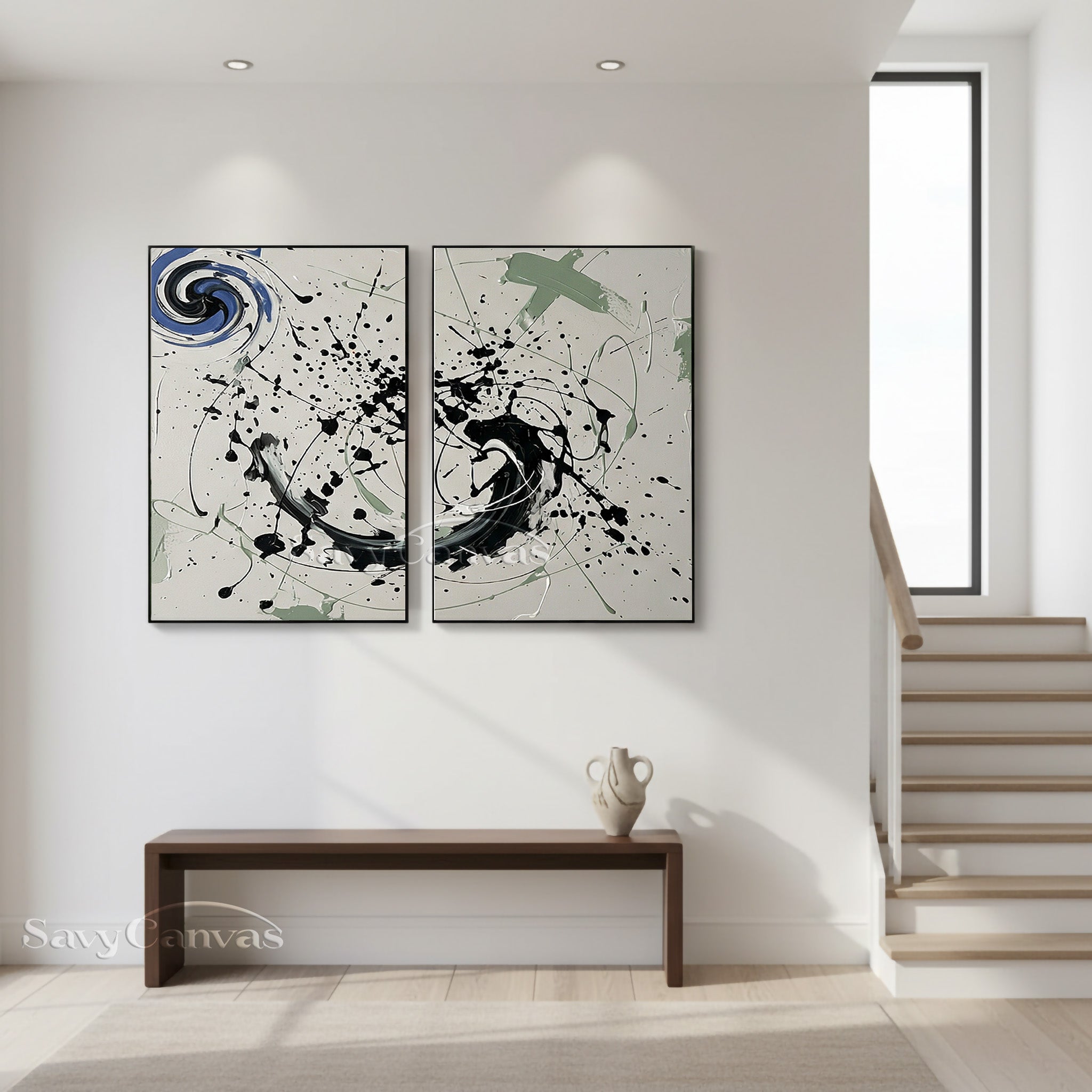 Modern Abstract Set | Designer Choice Diptych Wall Art #JJ 474