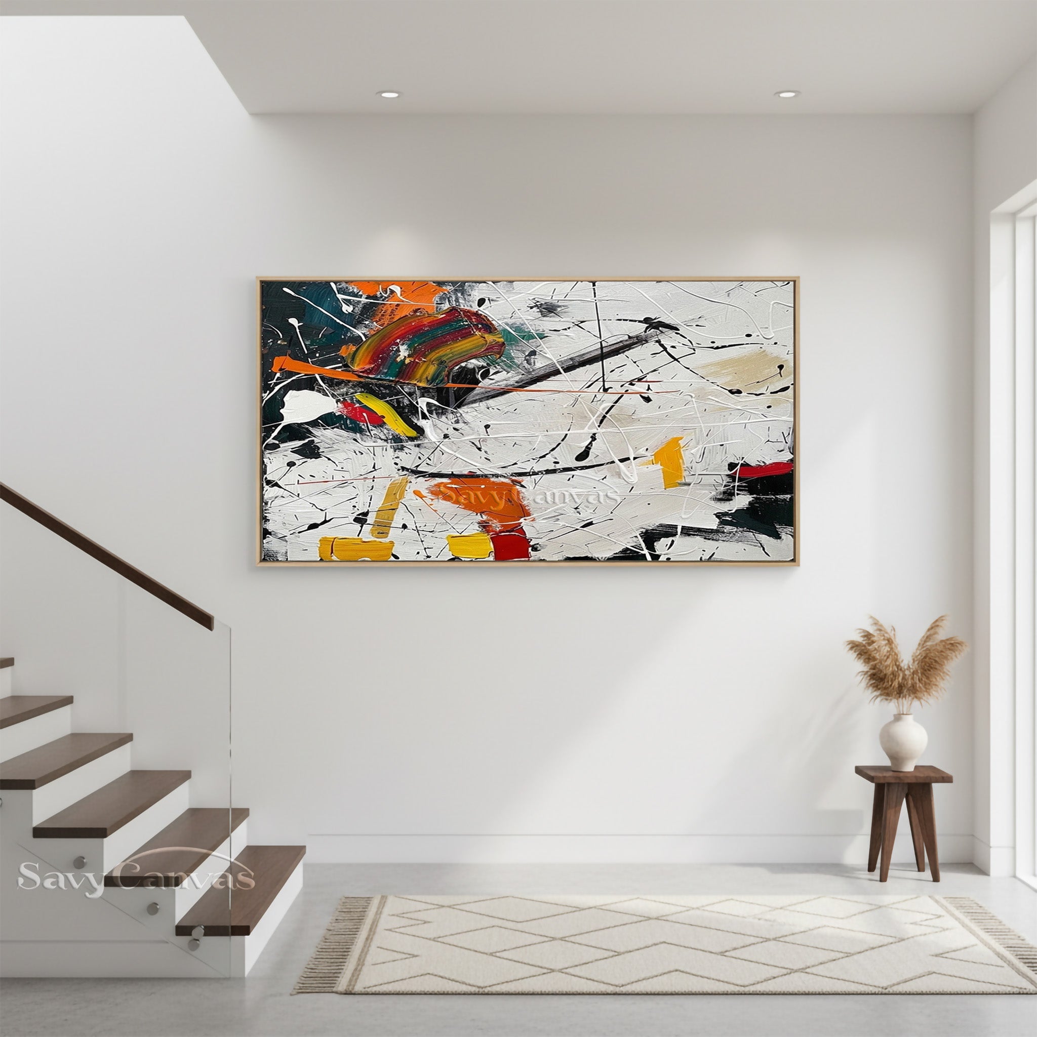 Handmade Colorful Abstract Oil Painting – Contemporary Canvas Wall Art #JJ 469