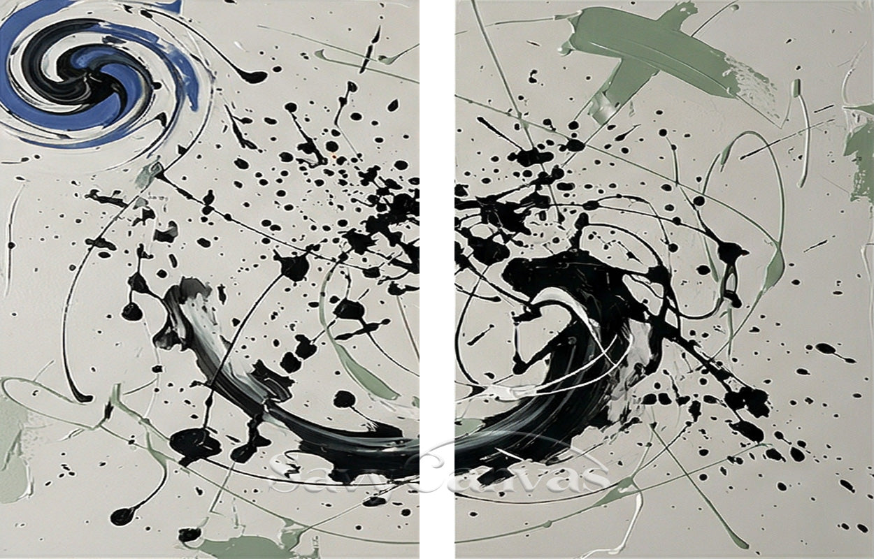 Modern Abstract Set | Designer Choice Diptych Wall Art #JJ 474