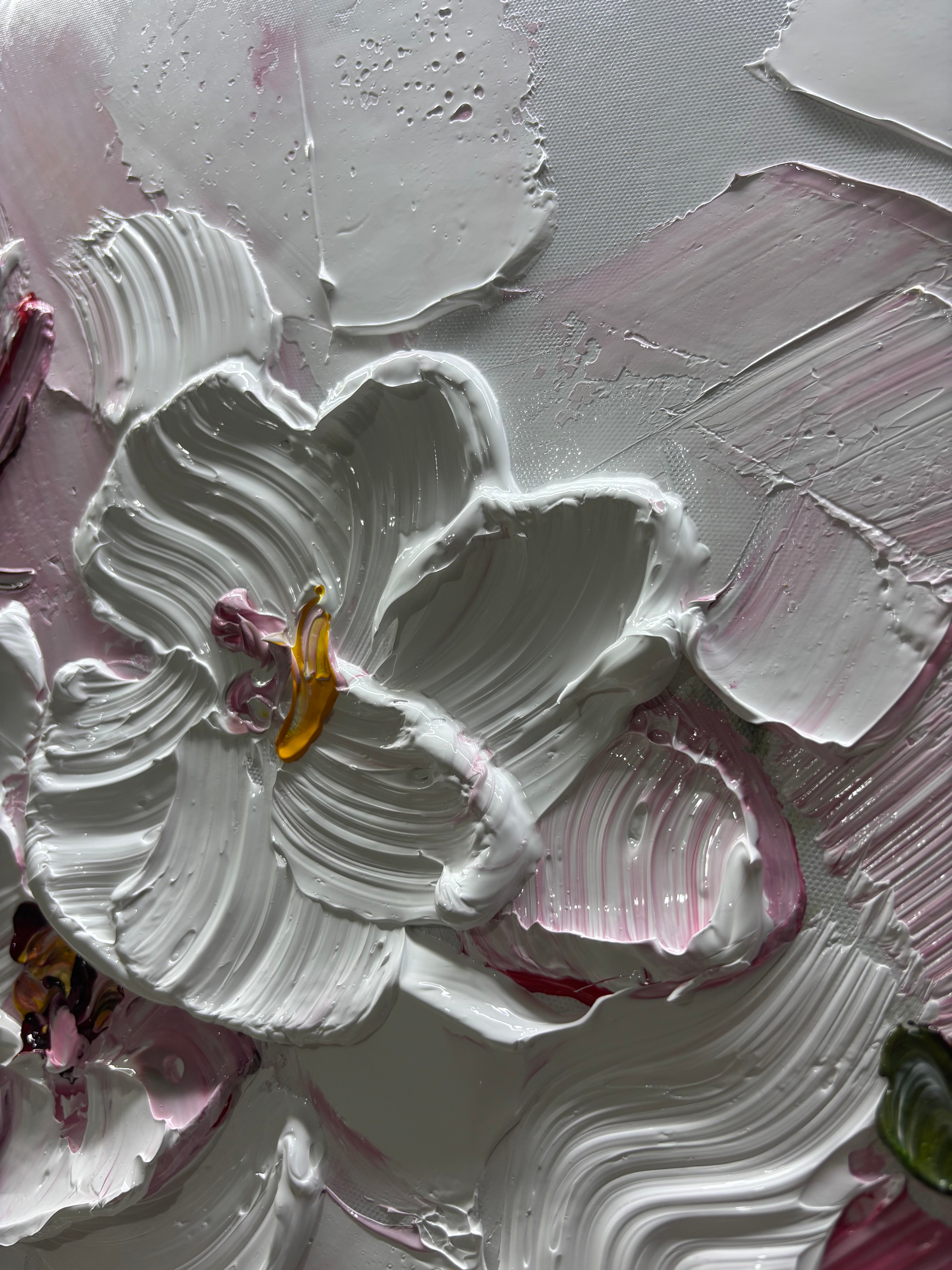 Romantic Textured Flower Painting | Contemporary Floral Wall Art #JJ 101