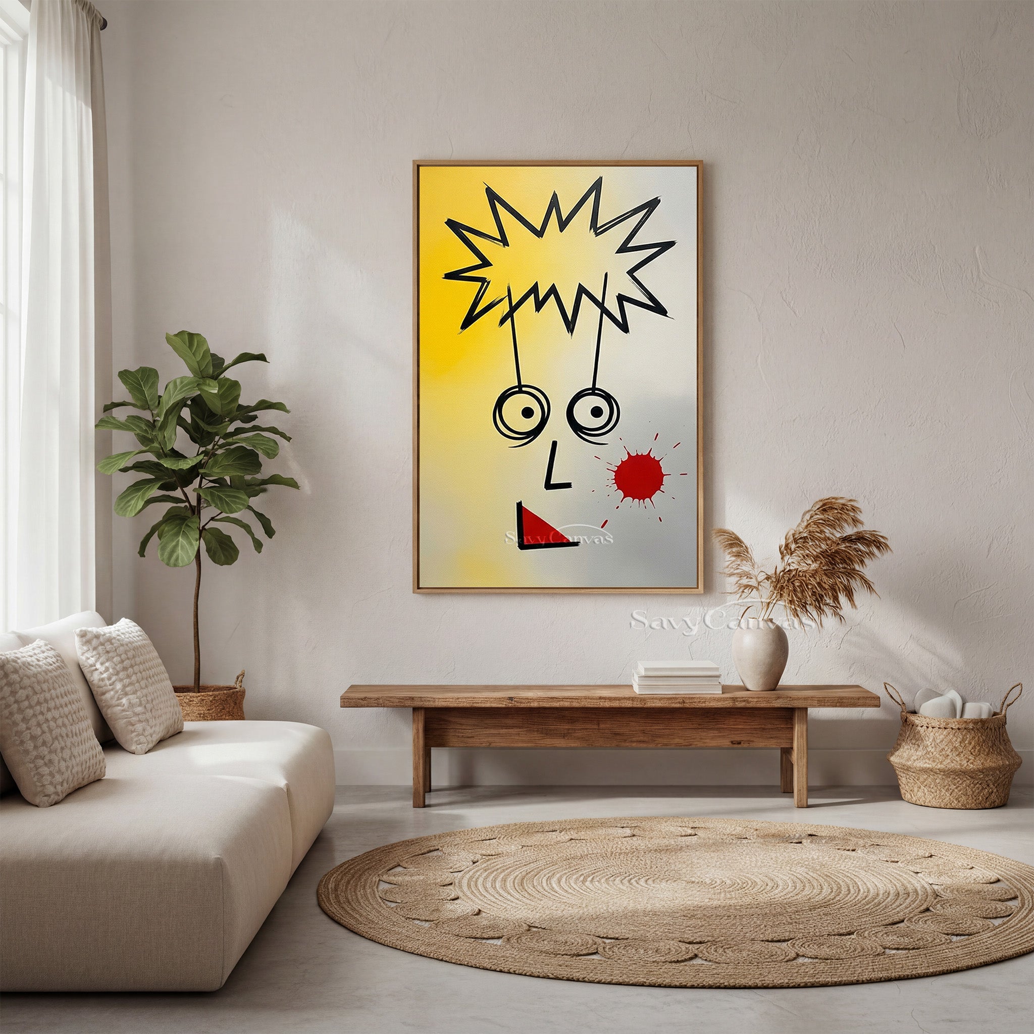 Modern Abstract Face Oil Painting | Minimalist Explosion Art #SS 087