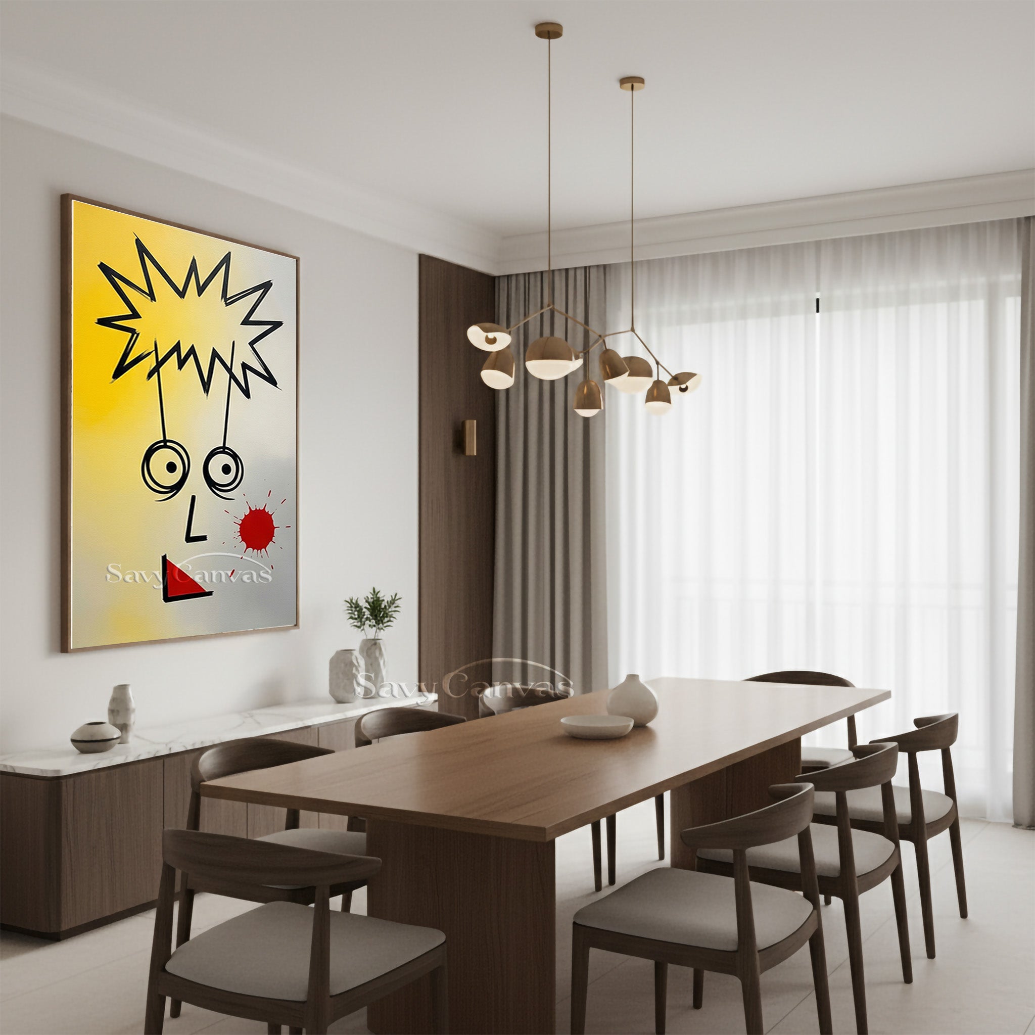 Modern Abstract Face Oil Painting | Minimalist Explosion Art #SS 087