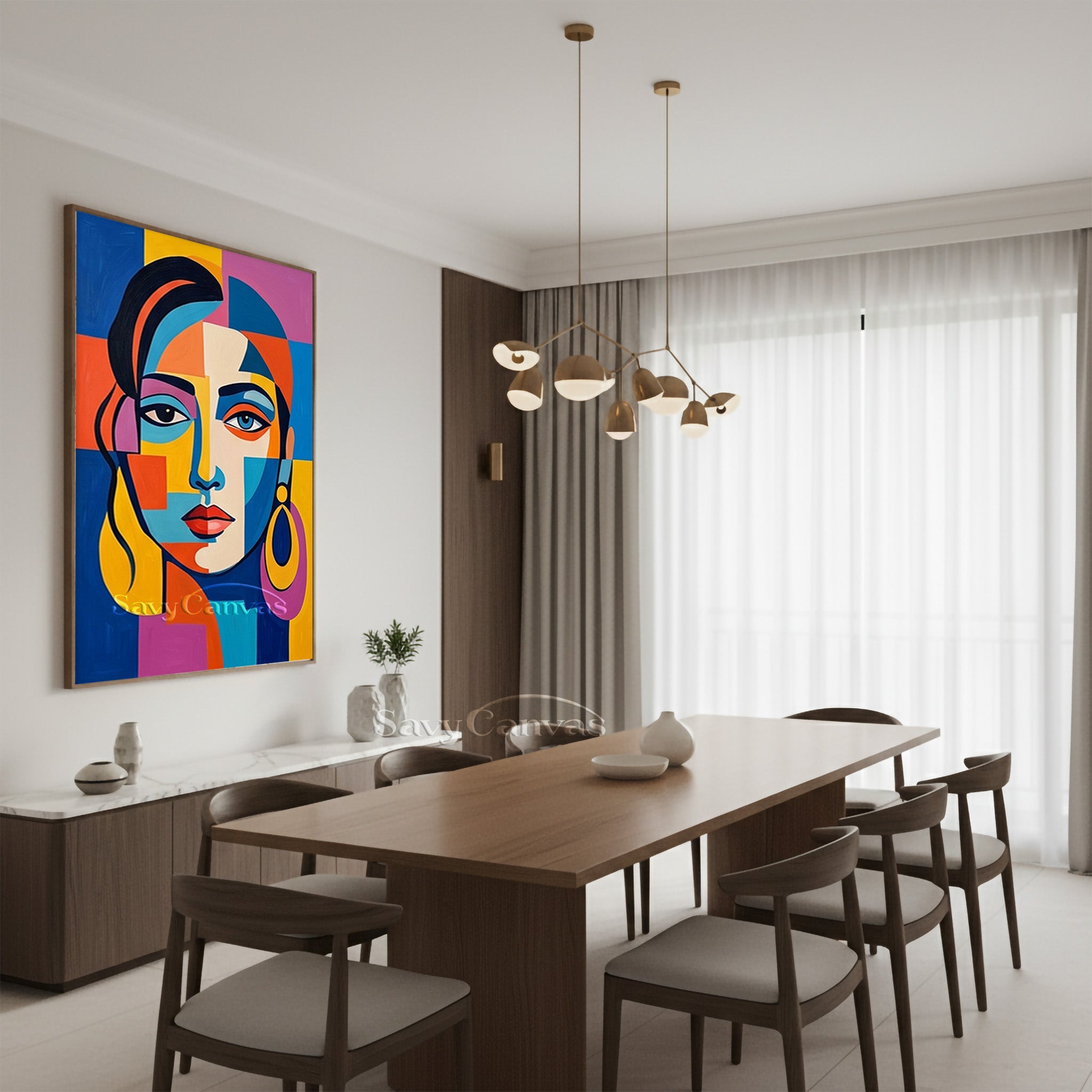 Abstract Pop Art Wall Decor | Handmade Female Portrait Art #SS 161