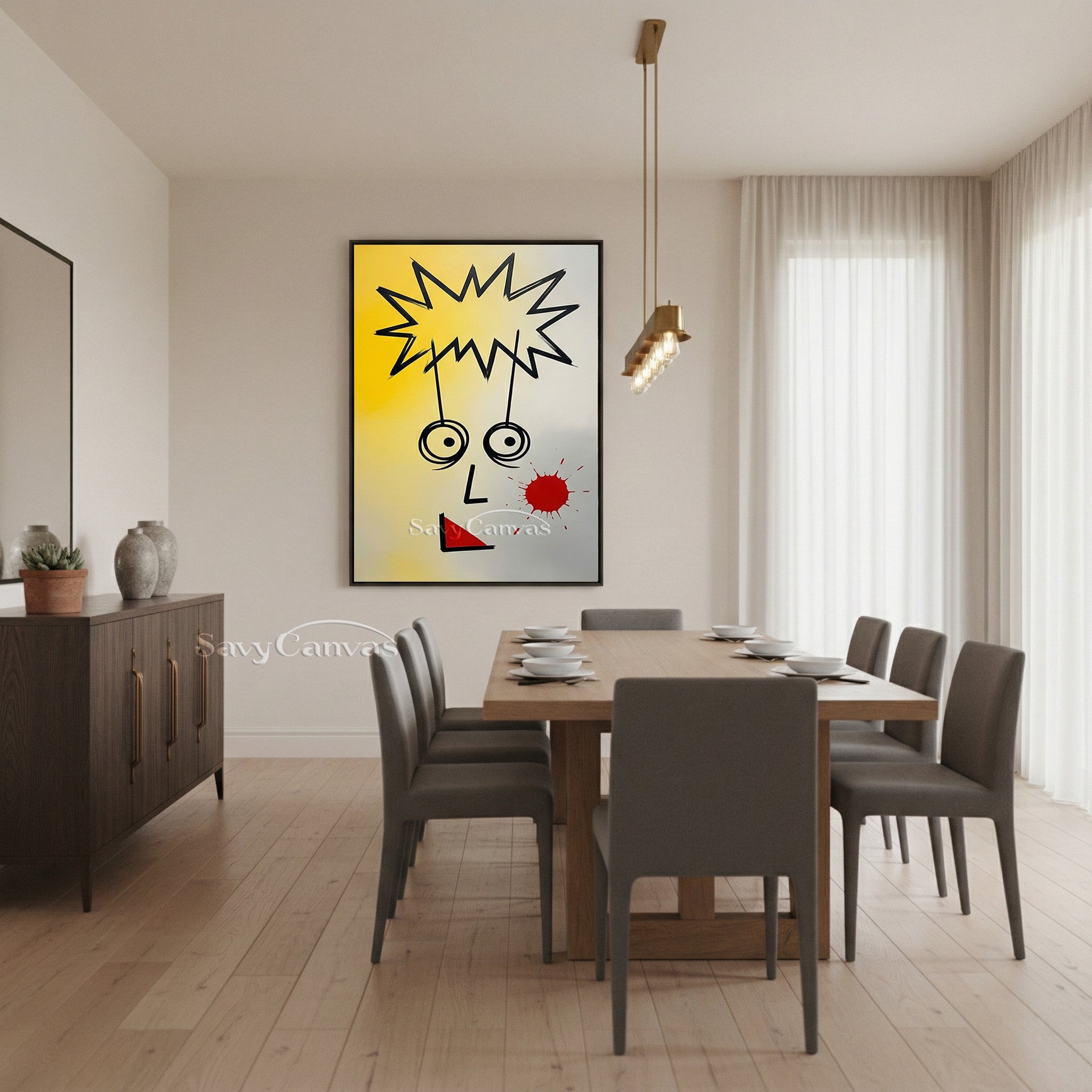 Modern Abstract Face Oil Painting | Minimalist Explosion Art #SS 087