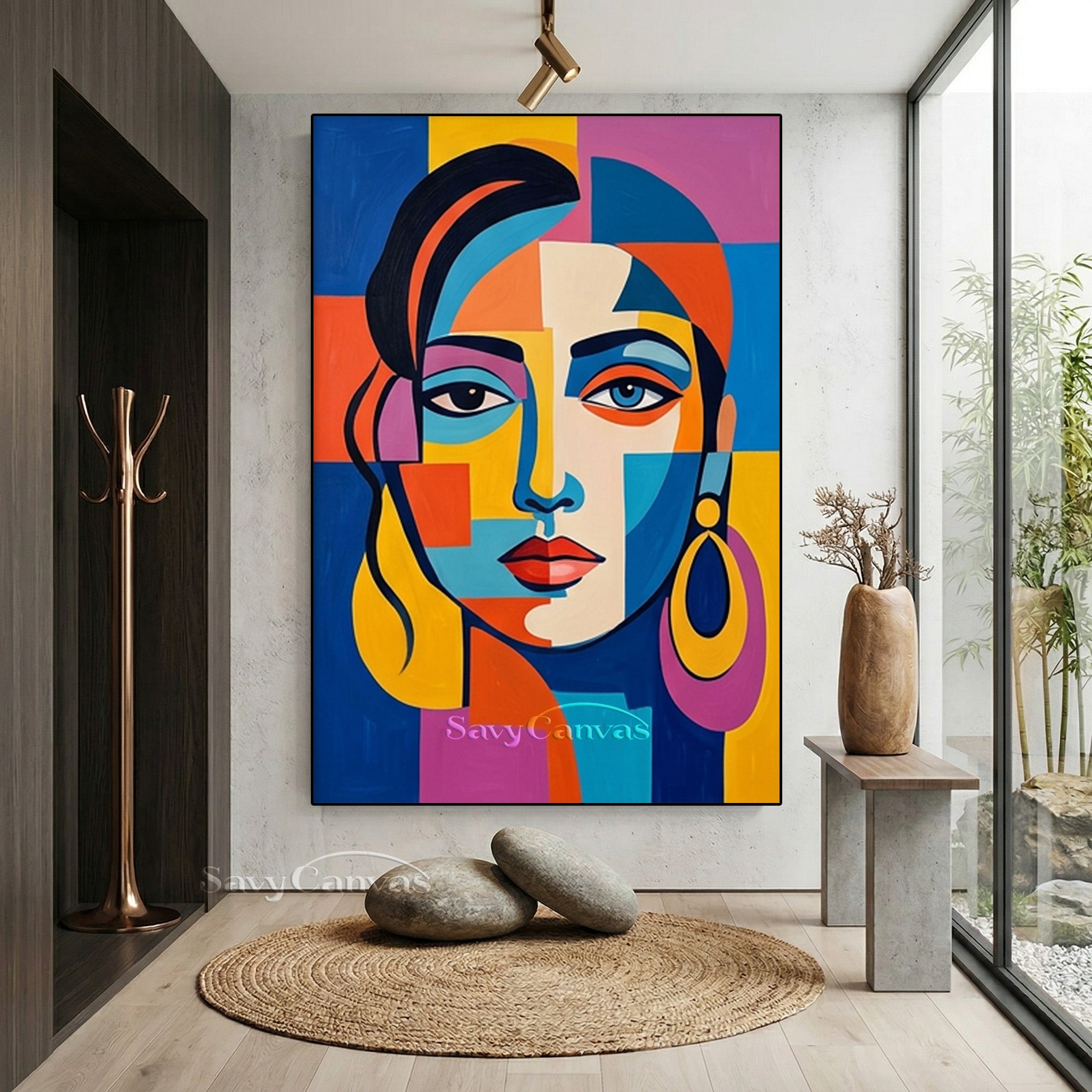 Abstract Pop Art Wall Decor | Handmade Female Portrait Art #SS 161