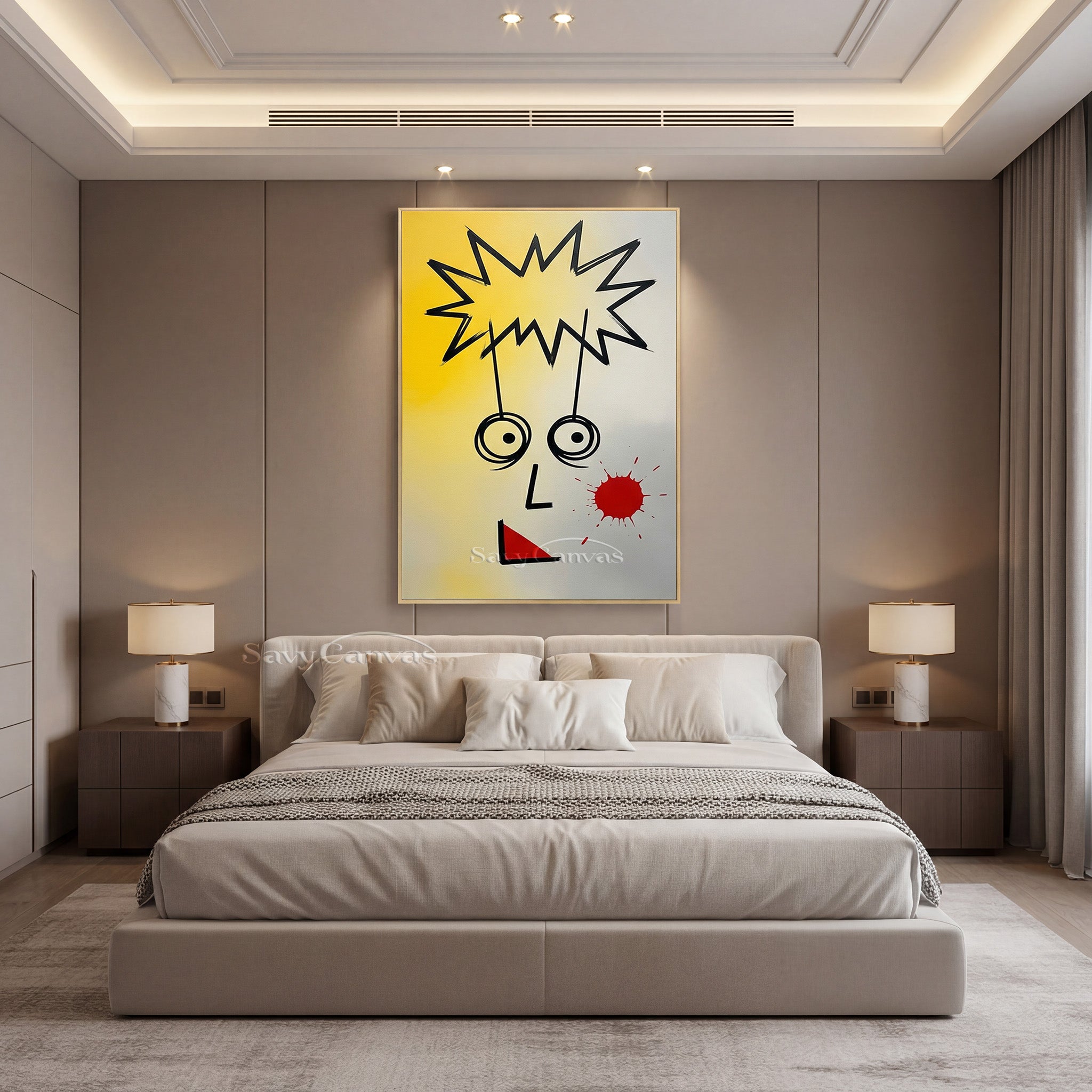 Modern Abstract Face Oil Painting | Minimalist Explosion Art #SS 087