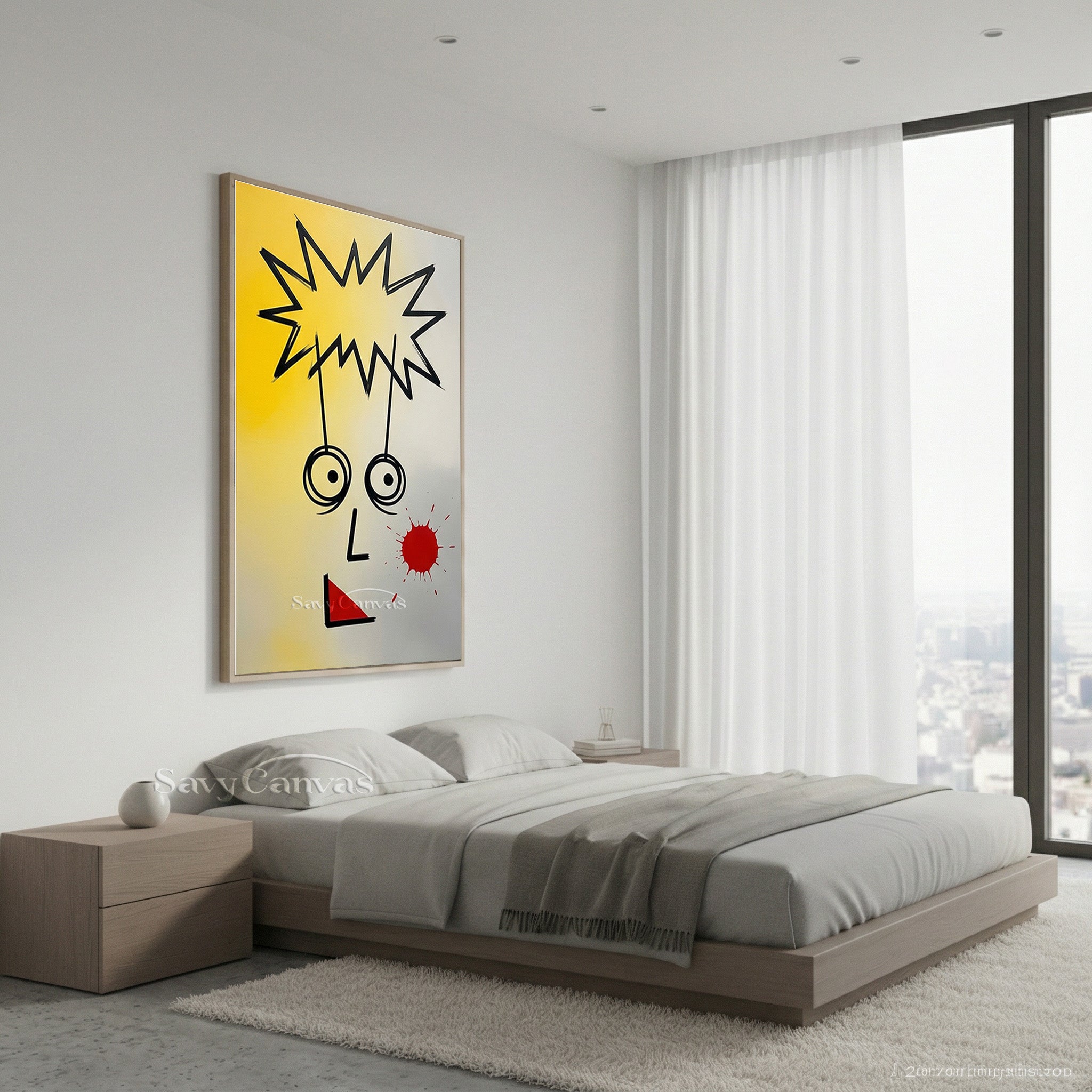 Modern Abstract Face Oil Painting | Minimalist Explosion Art #SS 087