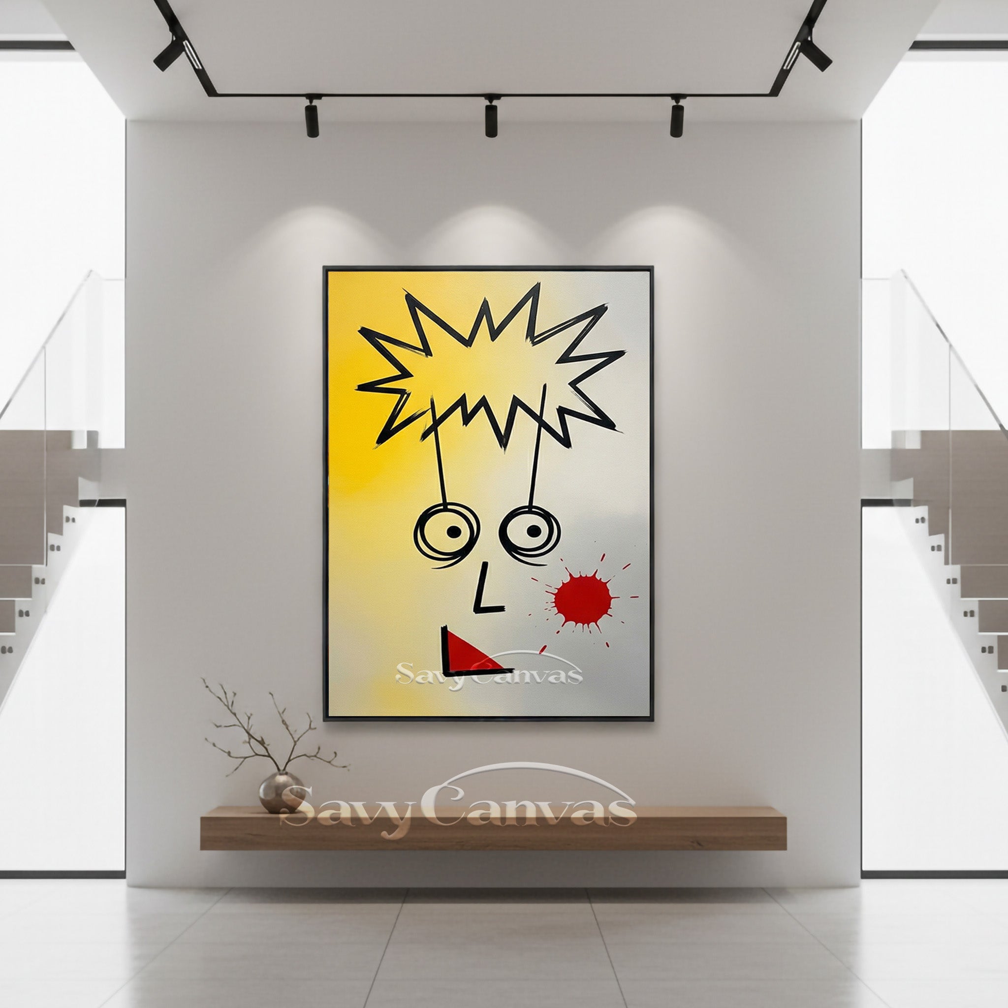 Modern Abstract Face Oil Painting | Minimalist Explosion Art #SS 087