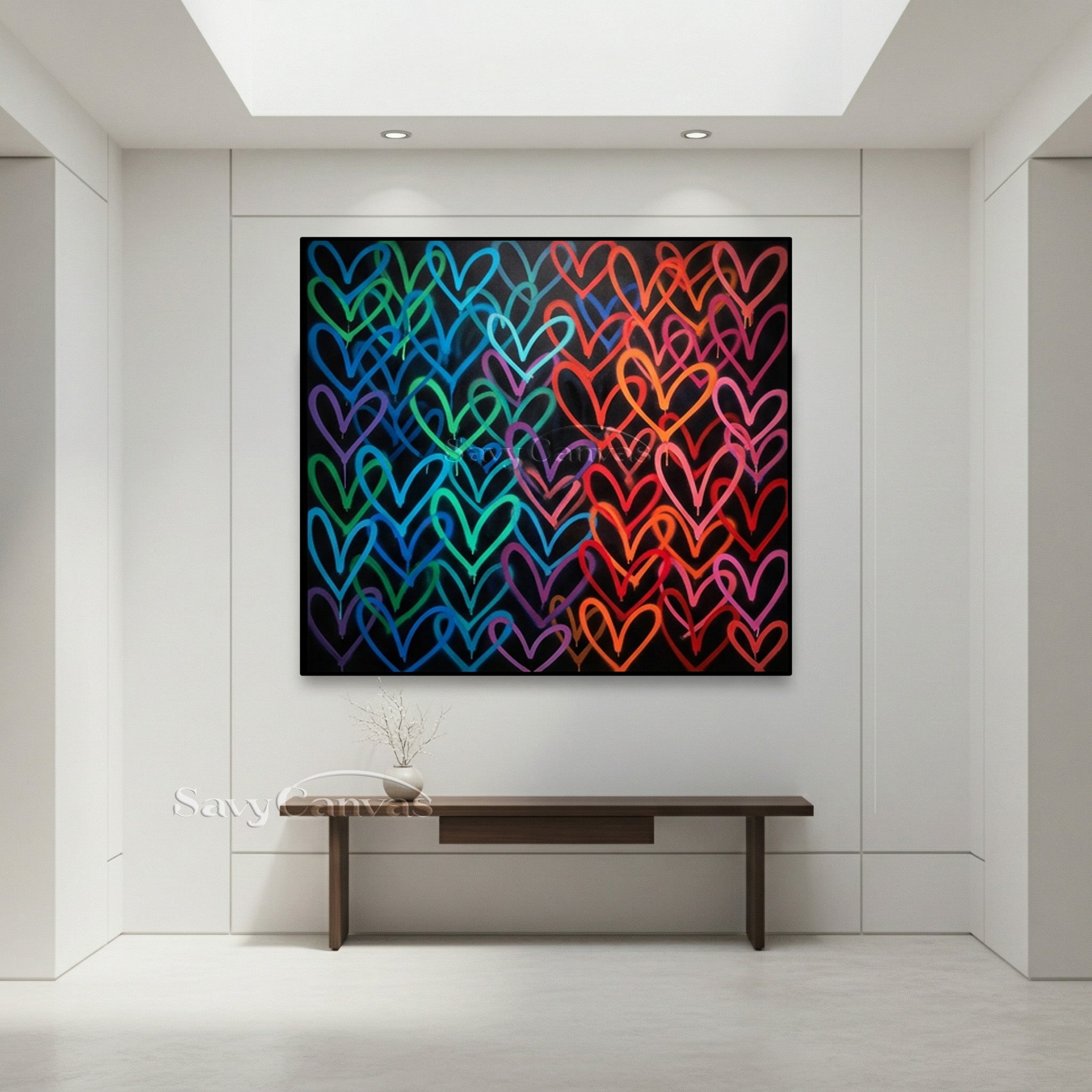Colorful Graffiti Heart Canvas Wall Art | Modern Street Pop Art #SS 128