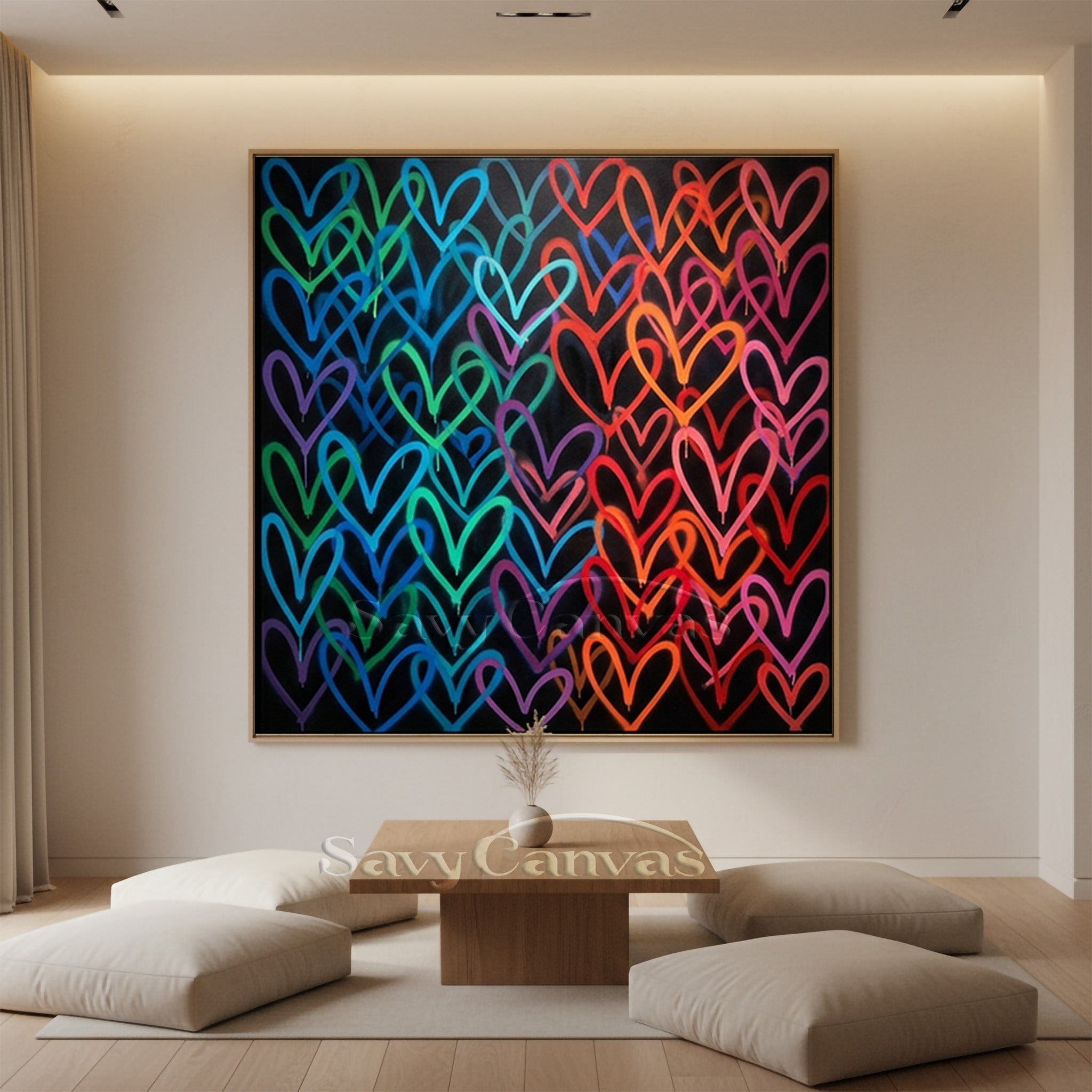 Colorful Graffiti Heart Canvas Wall Art | Modern Street Pop Art #SS 128