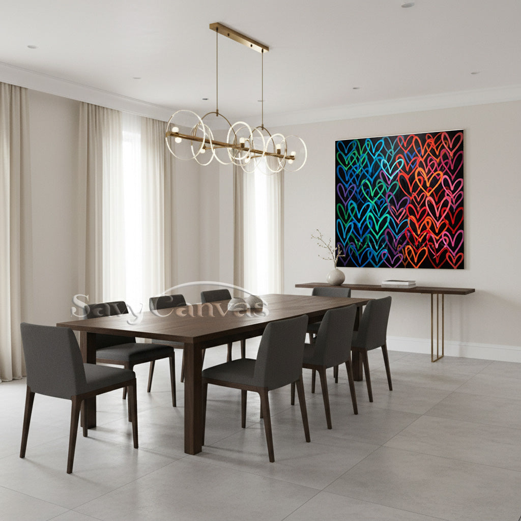 Colorful Graffiti Heart Canvas Wall Art | Modern Street Pop Art #SS 128