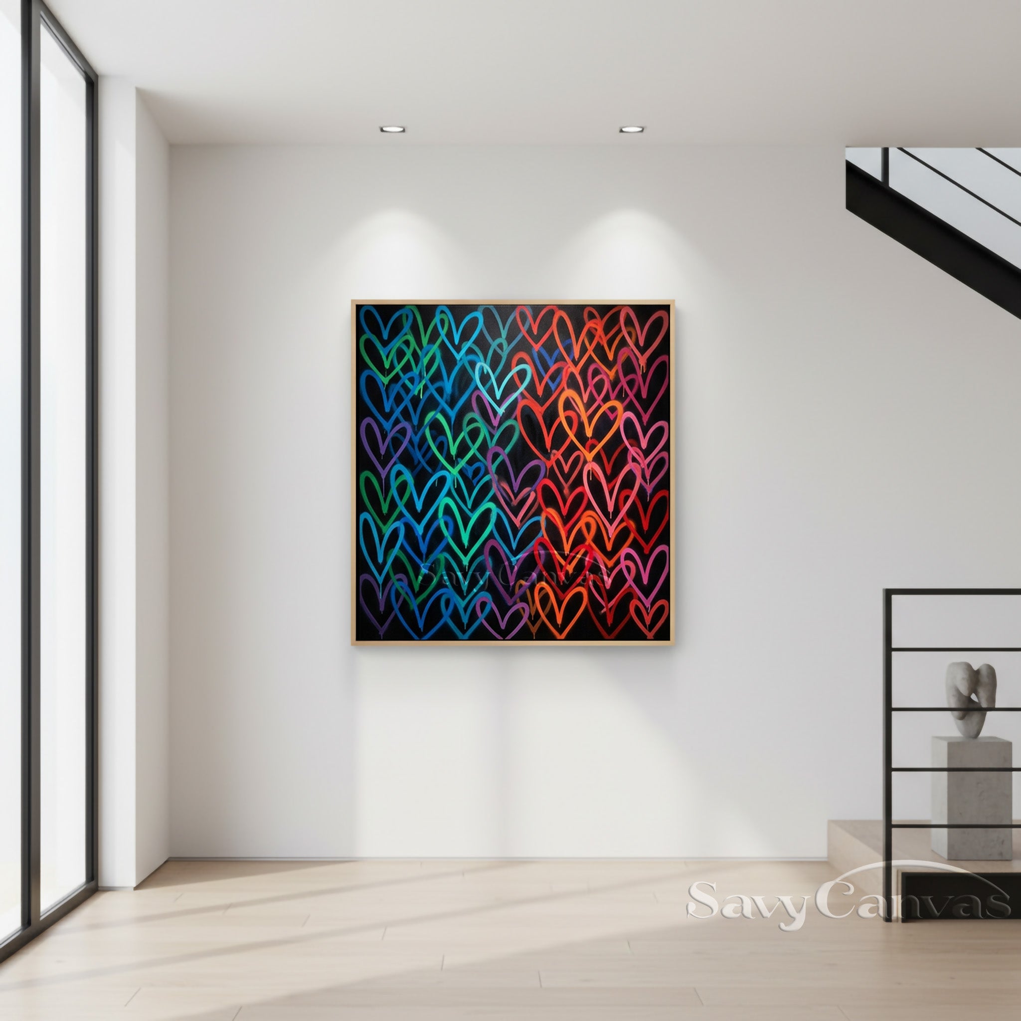 Colorful Graffiti Heart Canvas Wall Art | Modern Street Pop Art #SS 128