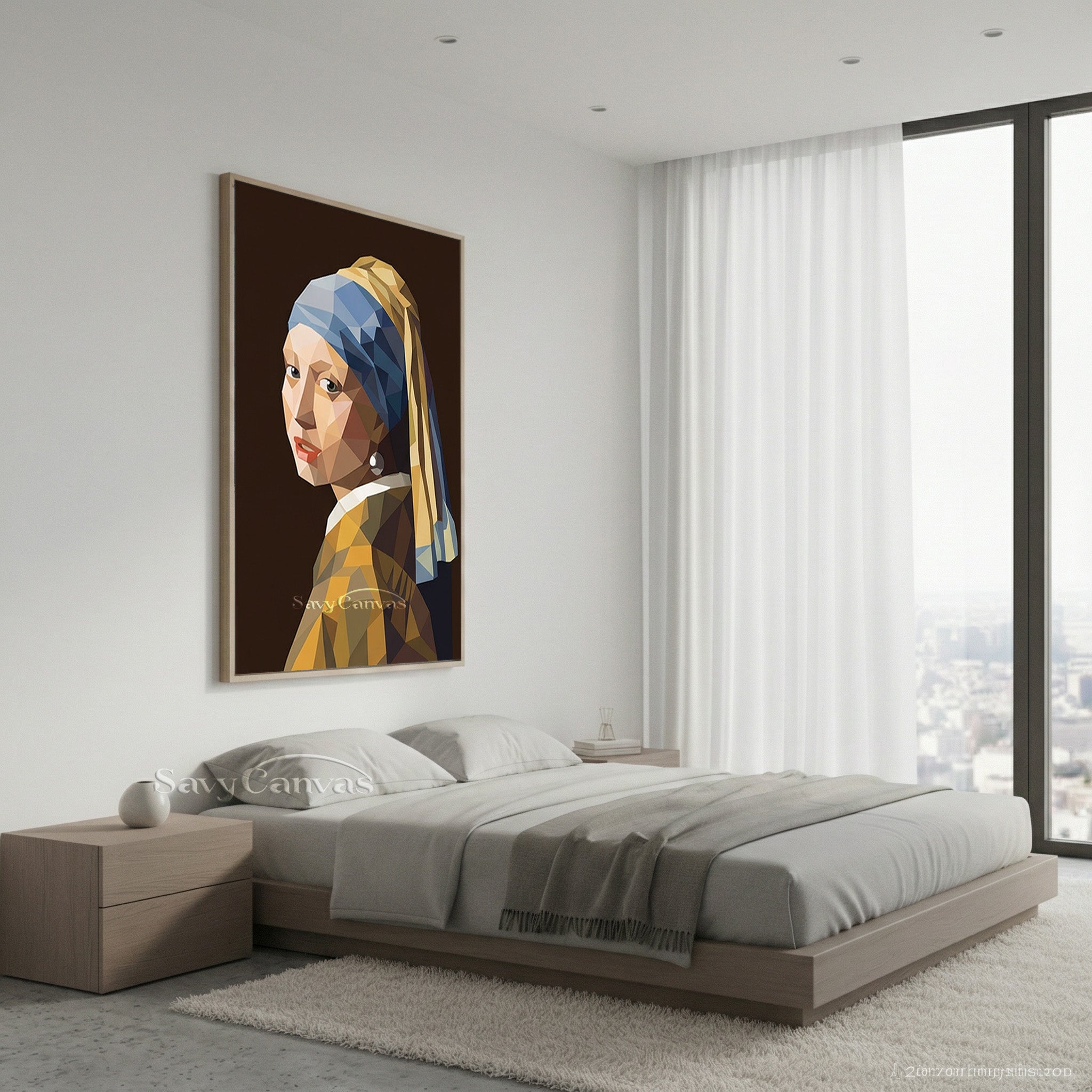 Creative Geometric Masterpiece Art | Girl with a Pearl Earring Print #SS 163