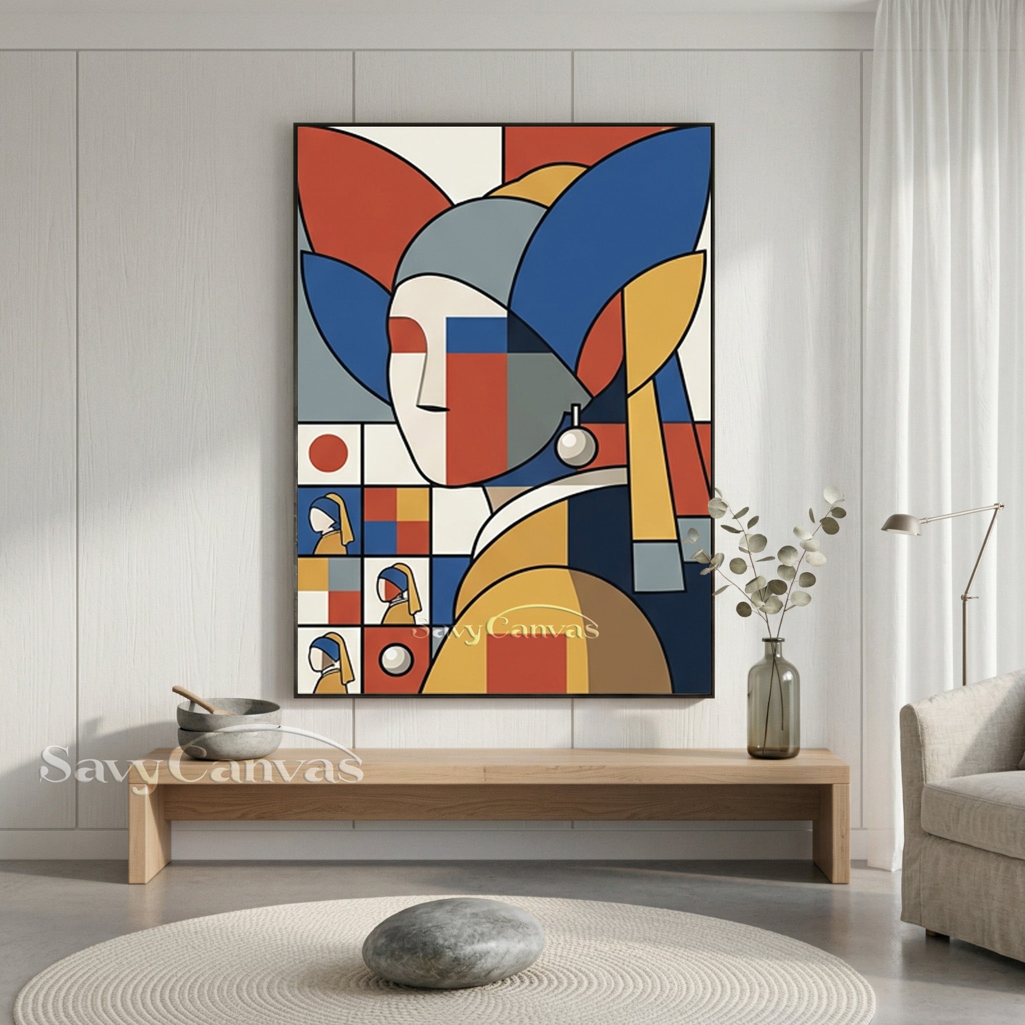 Handmade Pop Art Girl with a Pearl Earring Canvas Decor #SS 167