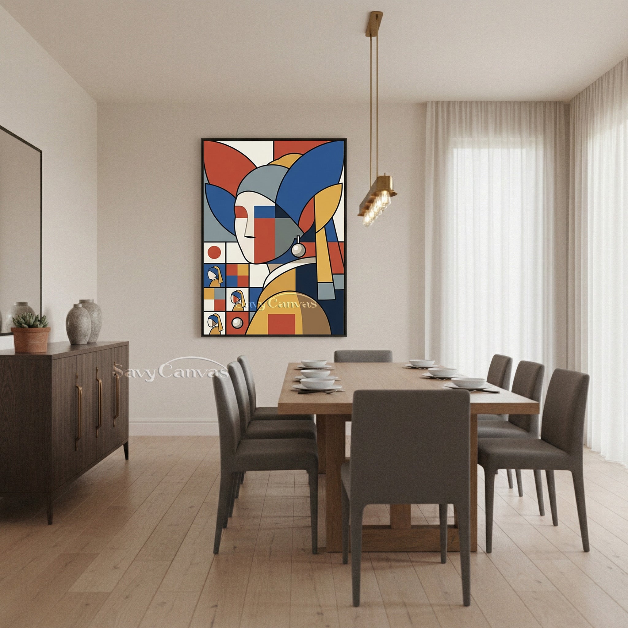 Handmade Pop Art Girl with a Pearl Earring Canvas Decor #SS 167