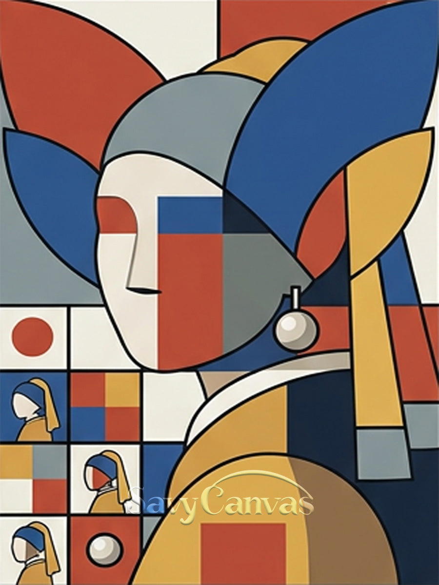 Handmade Pop Art Girl with a Pearl Earring Canvas Decor #SS 167