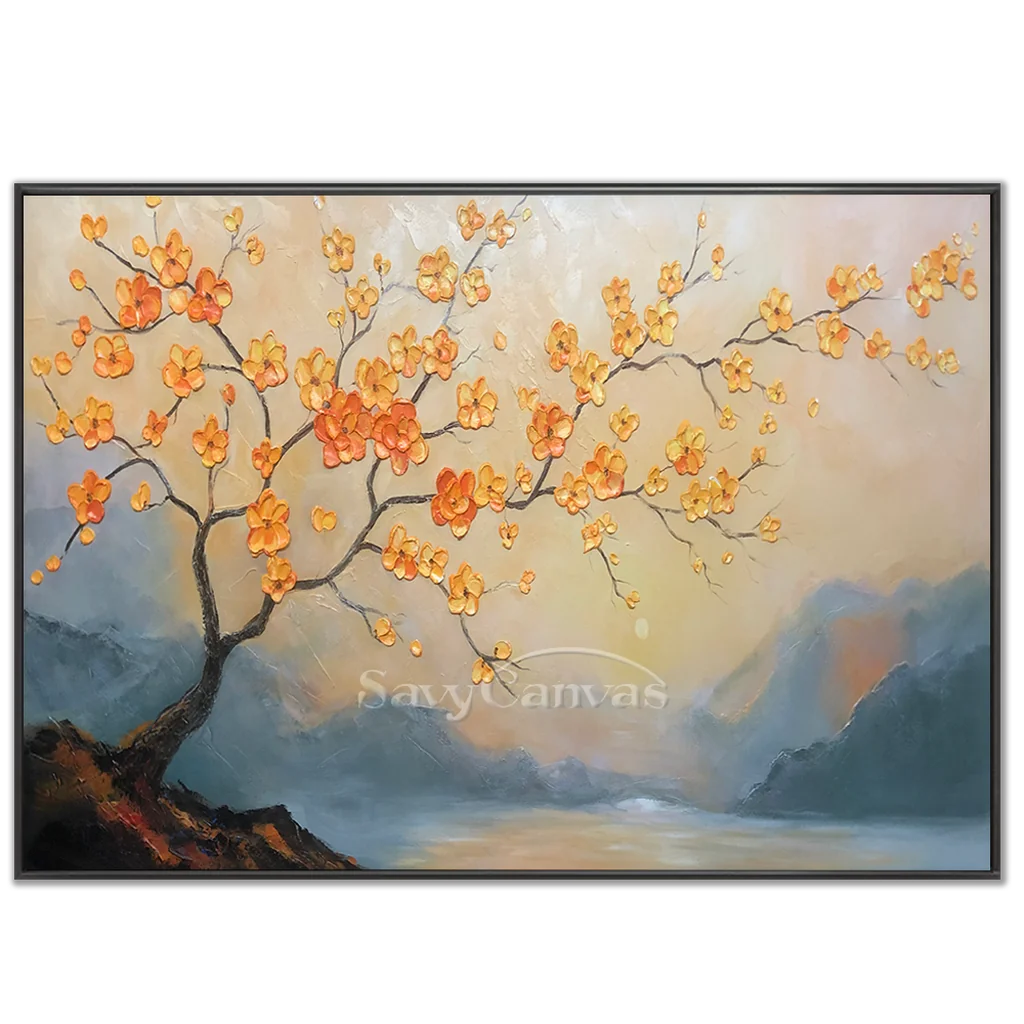 3D Blossom Tree Painting - Textured Floral Landscape #TC 006