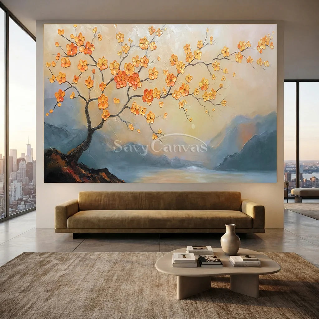 3D Blossom Tree Painting - Textured Floral Landscape #TC 006