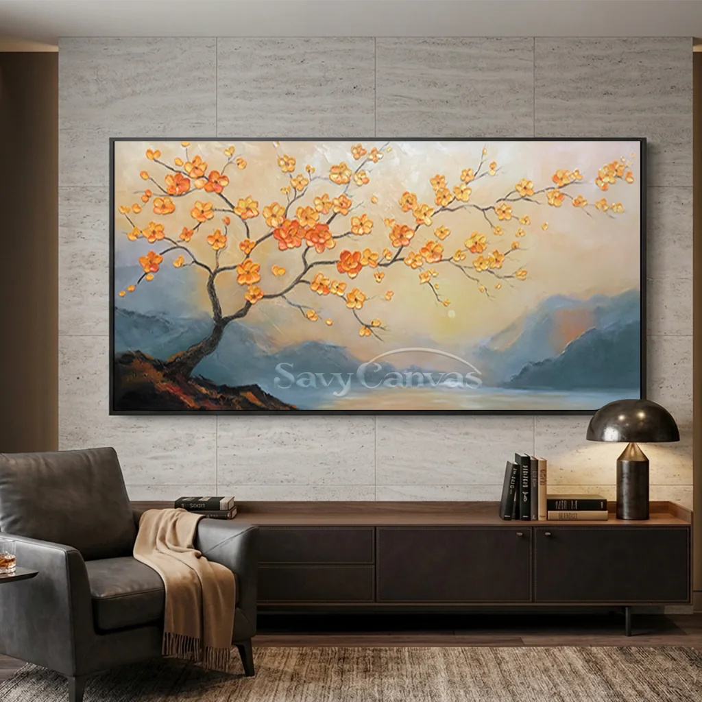 3D Blossom Tree Painting - Textured Floral Landscape #TC 006