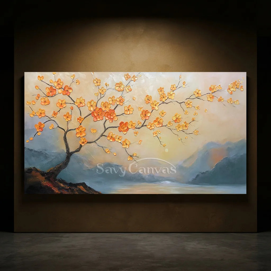 3D Blossom Tree Painting - Textured Floral Landscape #TC 006
