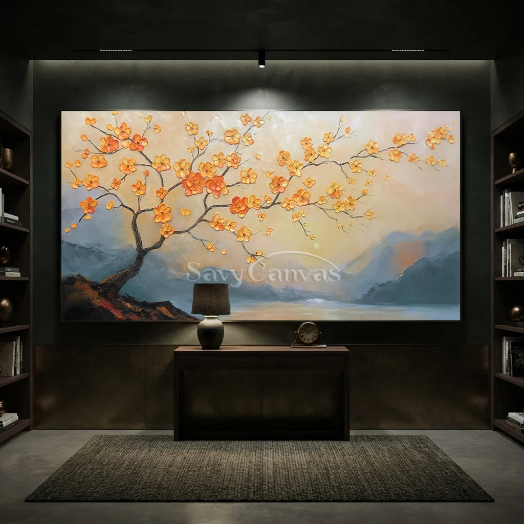 3D Blossom Tree Painting - Textured Floral Landscape #TC 006