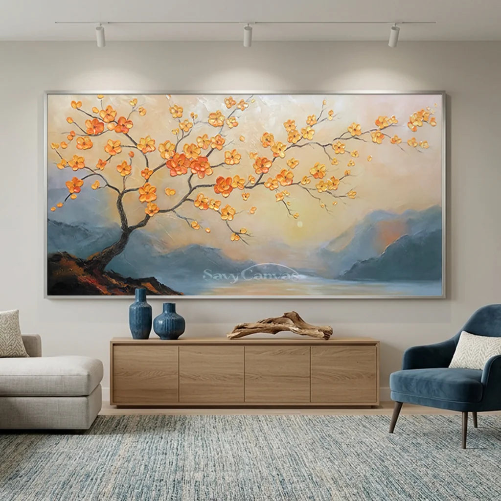 3D Blossom Tree Painting - Textured Floral Landscape #TC 006