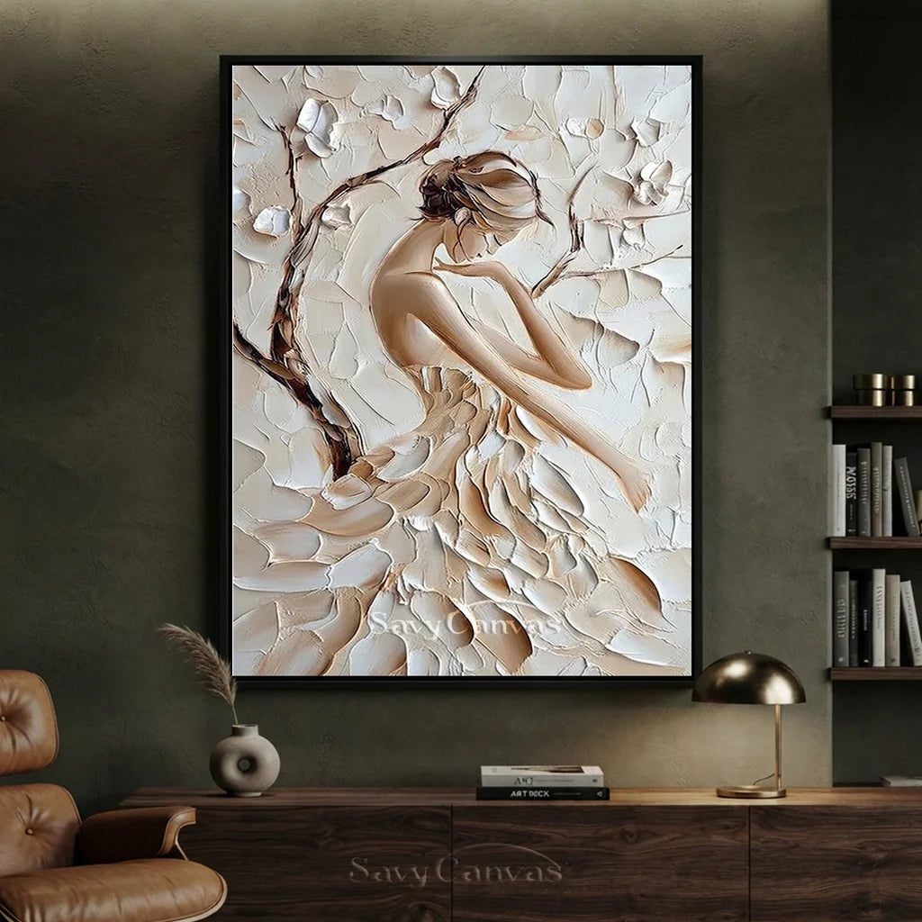3D Textured Female Portrait - Modern Art Decor #TB 008