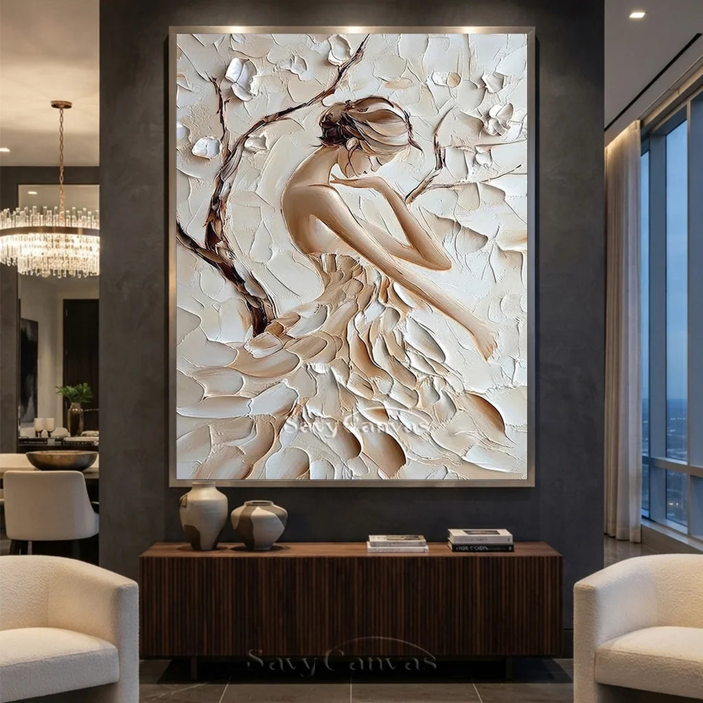 3D Textured Female Portrait - Modern Art Decor #TB 008