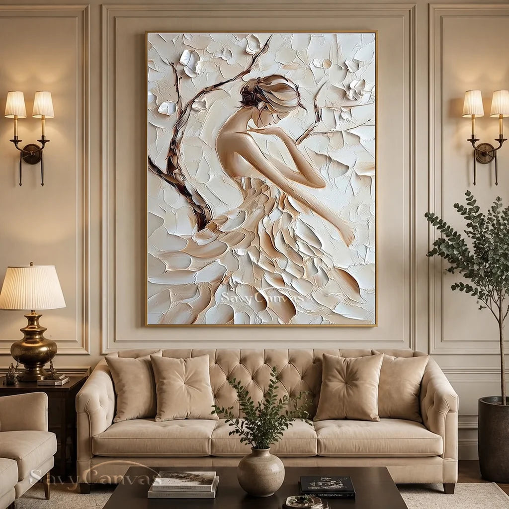 3D Textured Female Portrait - Modern Art Decor #TB 008