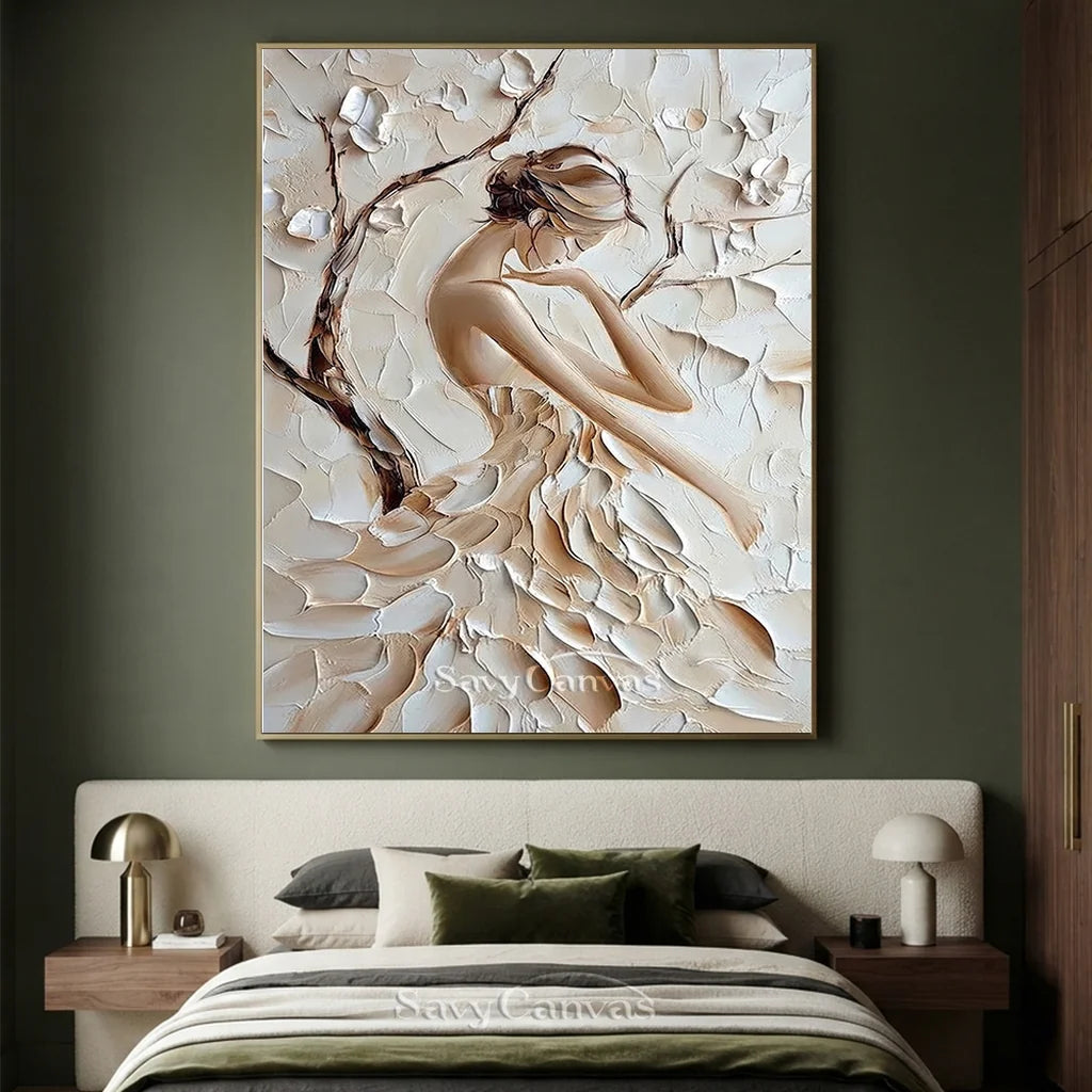 3D Textured Female Portrait - Modern Art Decor #TB 008