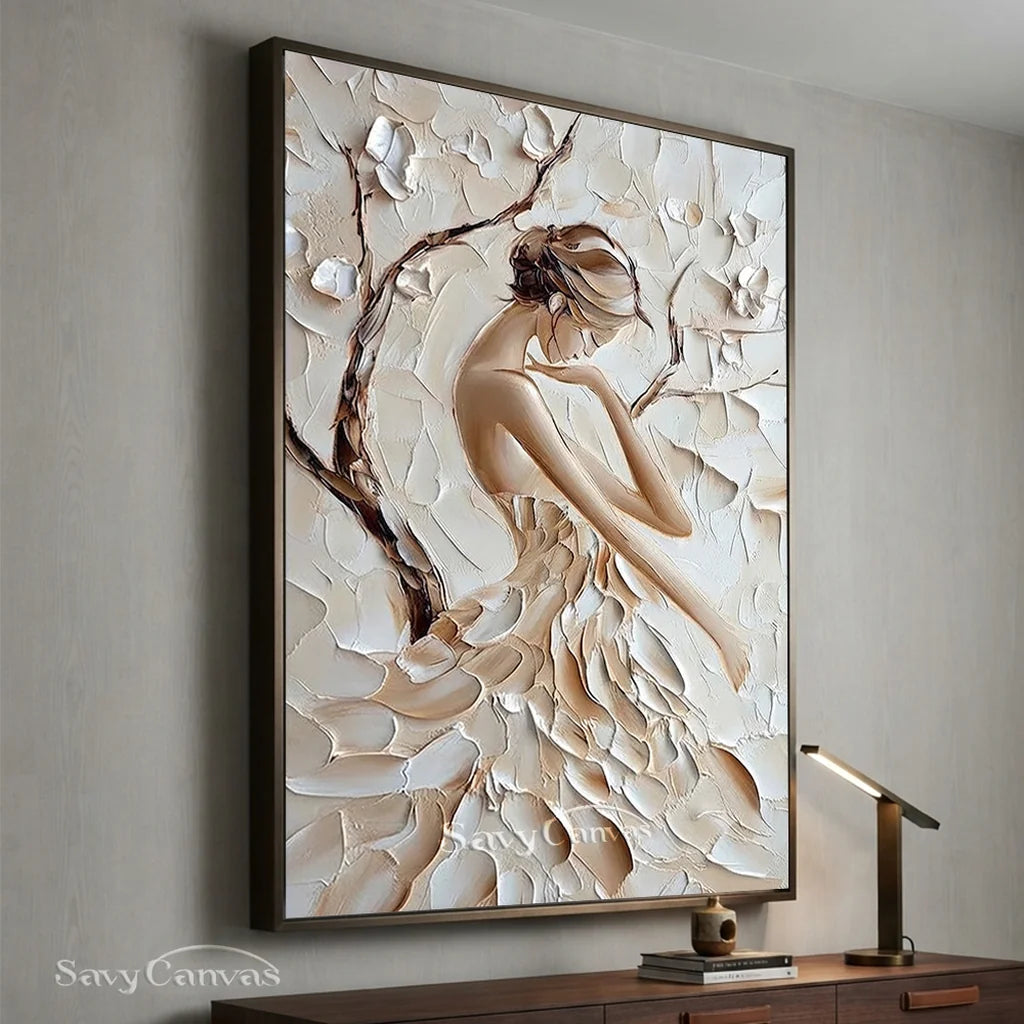 3D Textured Female Portrait - Modern Art Decor #TB 008