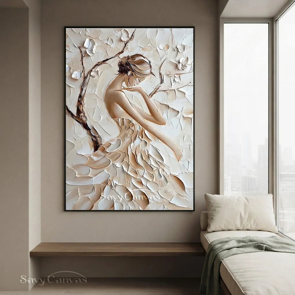 3D Textured Female Portrait - Modern Art Decor #TB 008