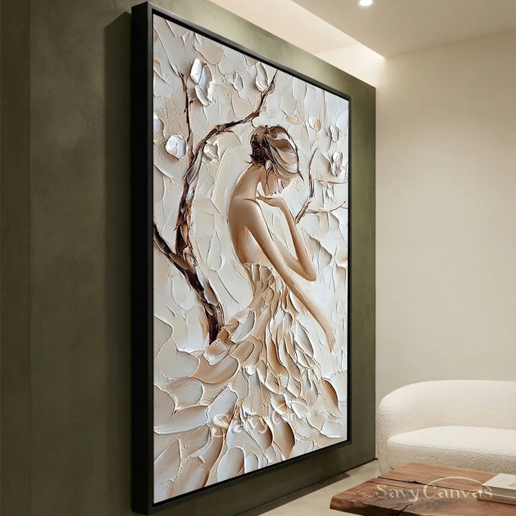 3D Textured Female Portrait - Modern Art Decor #TB 008