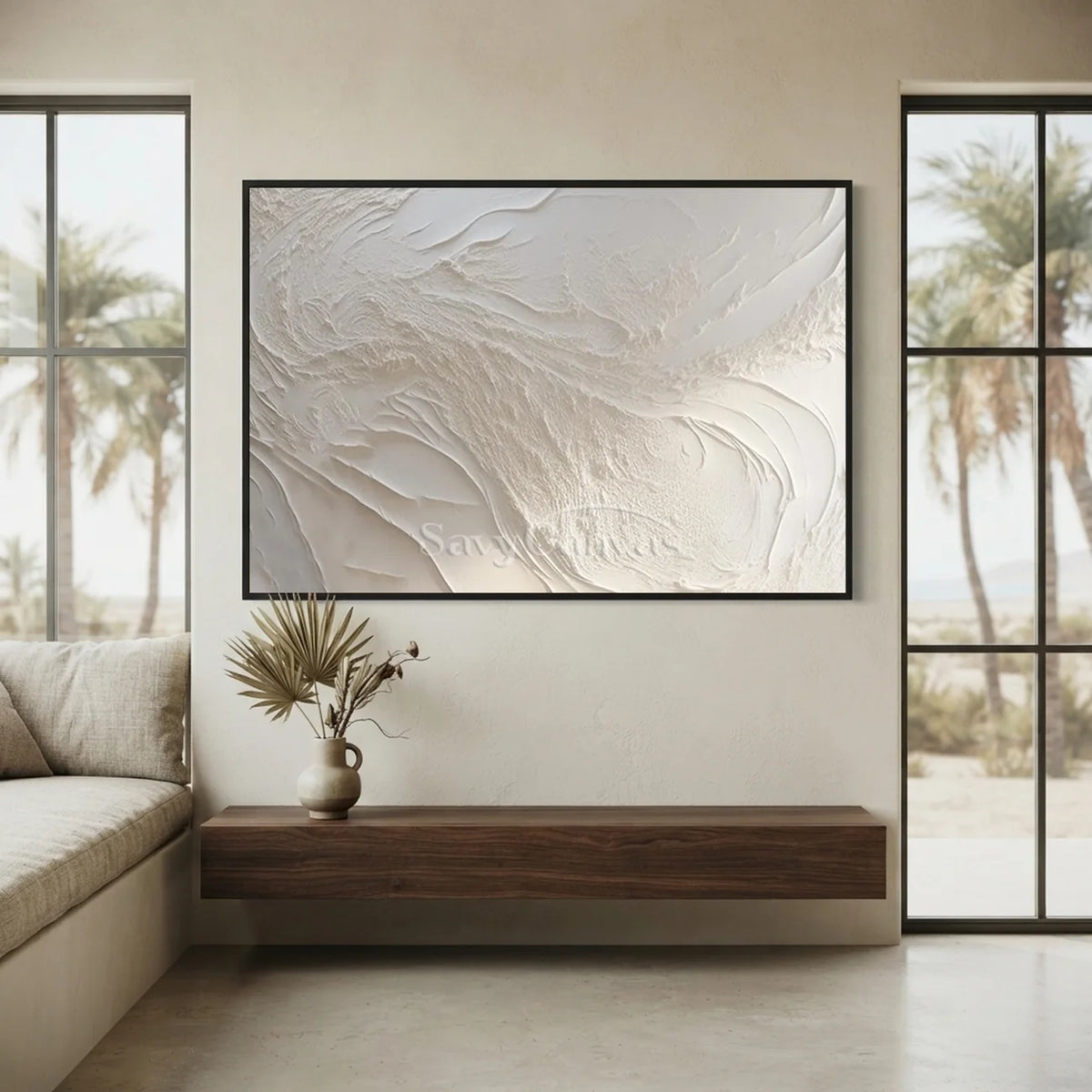 3D-White-Beach-Oil-Painting-for-wall-between-window-08.webp