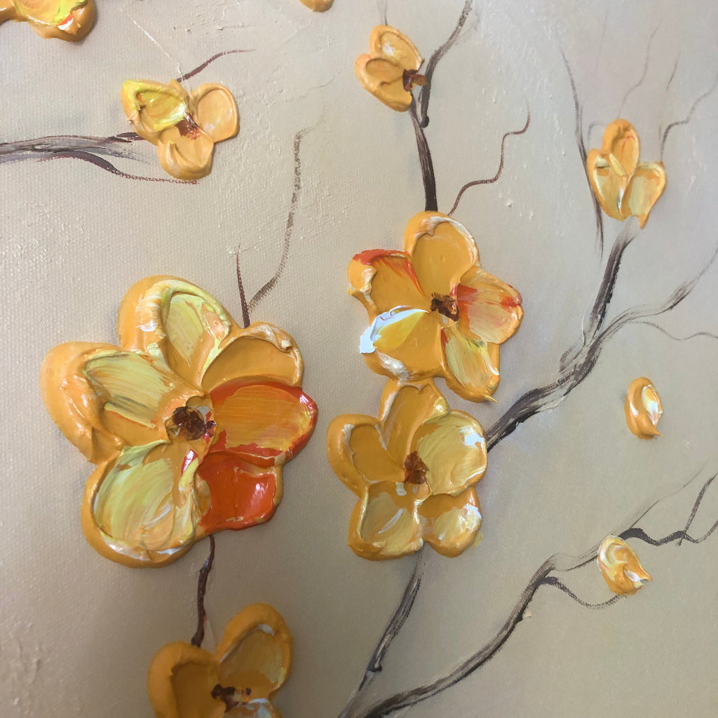 3D Blossom Tree Painting - Textured Floral Landscape #TC 006